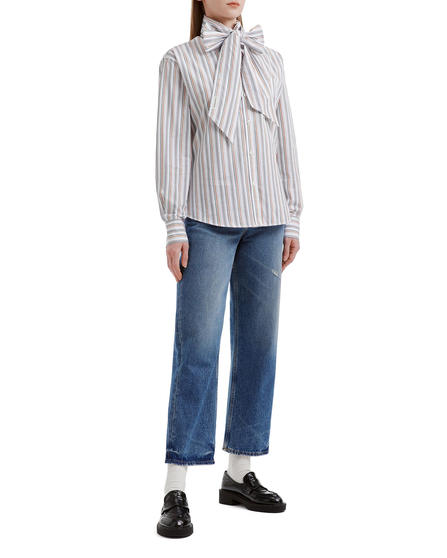 Acne Studios Acne Studios Stripe Ornament Bow Shirt Size S / US 4 / IT 40 - 2 Thumbnail