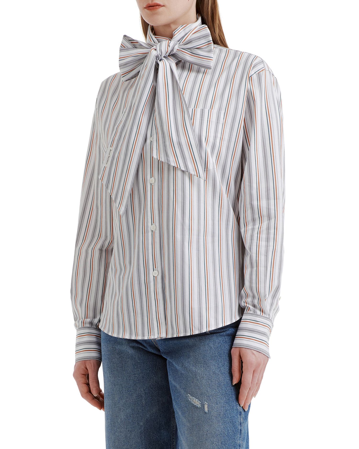 Acne Studios Acne Studios Stripe Ornament Bow Shirt Size M / US 6-8 / IT 42-44 - 3 Thumbnail