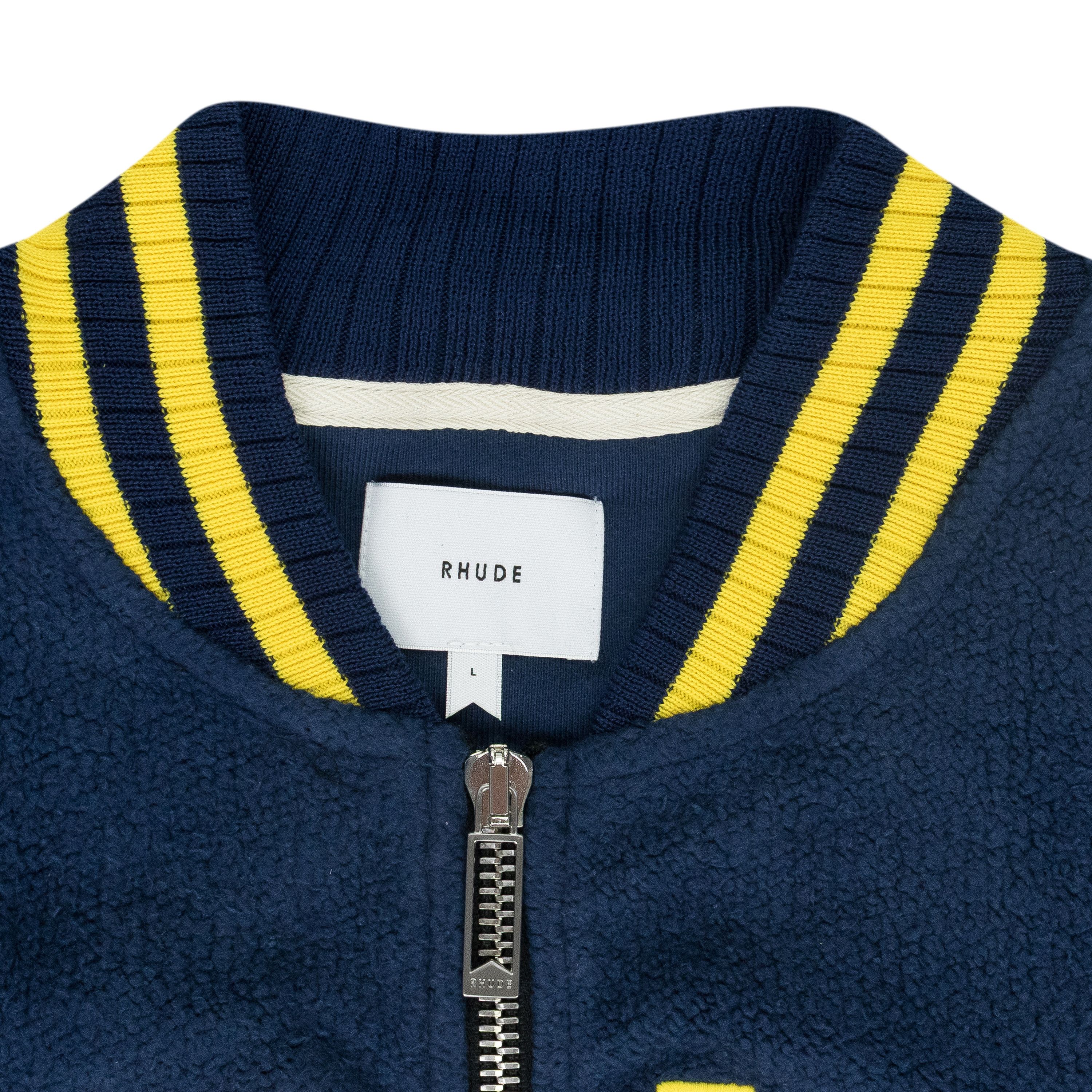 Rhude Rhude NAVY OVERSIZED LOGO TERRY VARSITY JACKET SIZE M Size US M / EU 48-50 / 2 - 3 Thumbnail