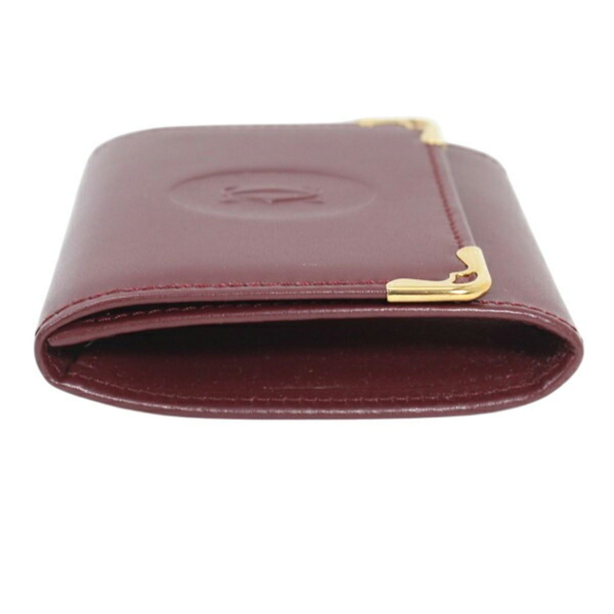 Cartier Cartier Wallet/Coin Case, Must Line, Bordeaux Calf Leather, Men's/Women's, T2865 Size ONE SIZE - 4 Thumbnail