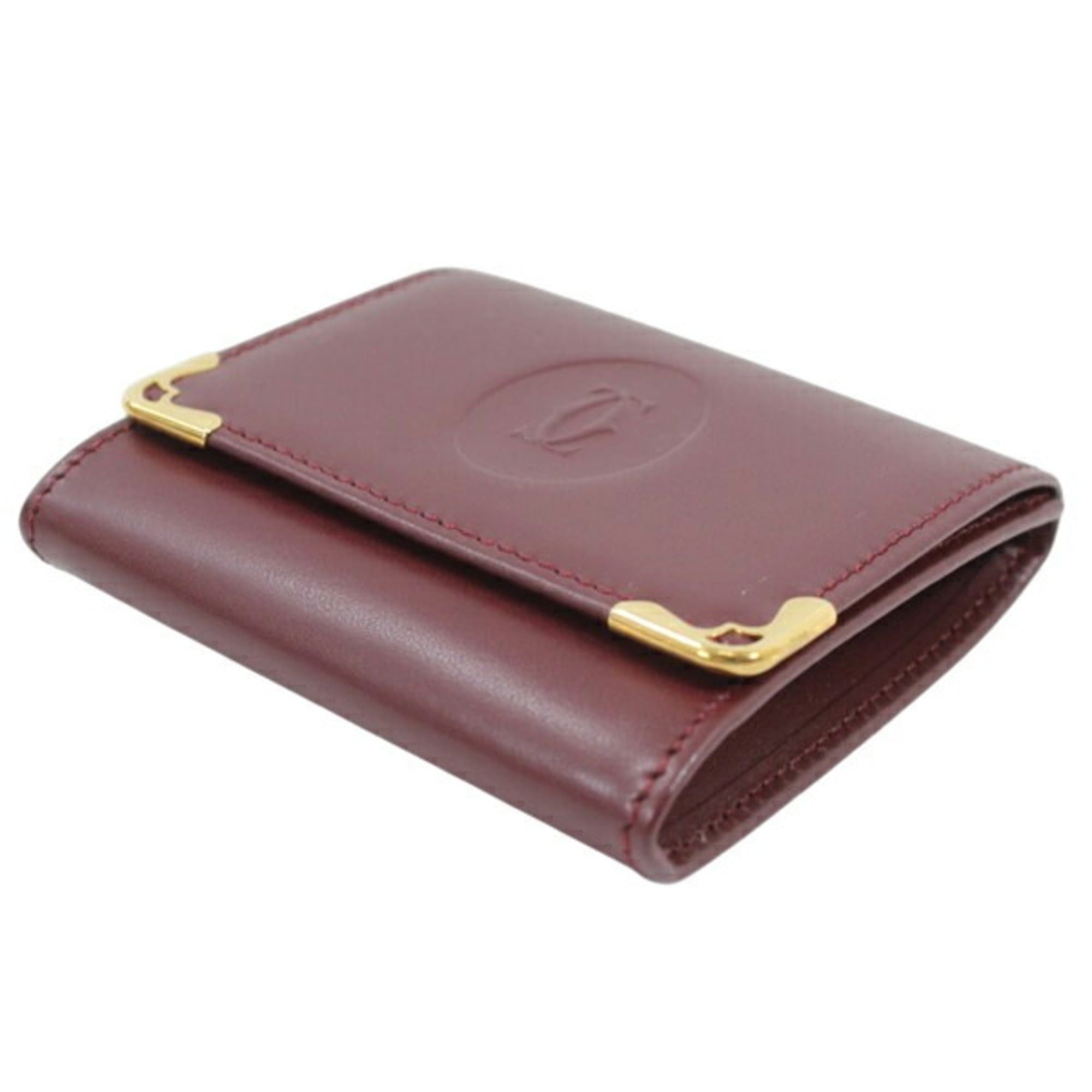 Cartier Cartier Wallet/Coin Case, Must Line, Bordeaux Calf Leather, Men's/Women's, T2865 Size ONE SIZE - 3 Thumbnail