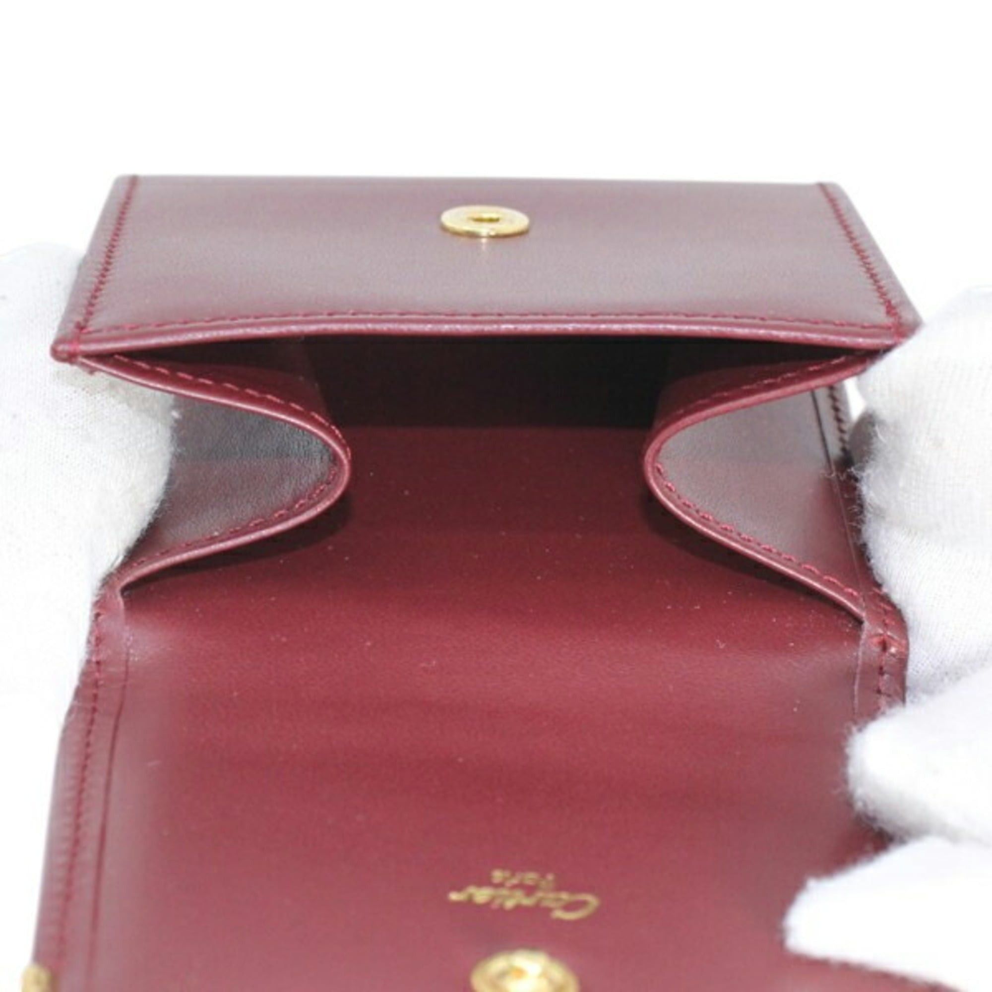 Cartier Cartier Wallet/Coin Case, Must Line, Bordeaux Calf Leather, Men's/Women's, T2865 Size ONE SIZE - 7 Thumbnail