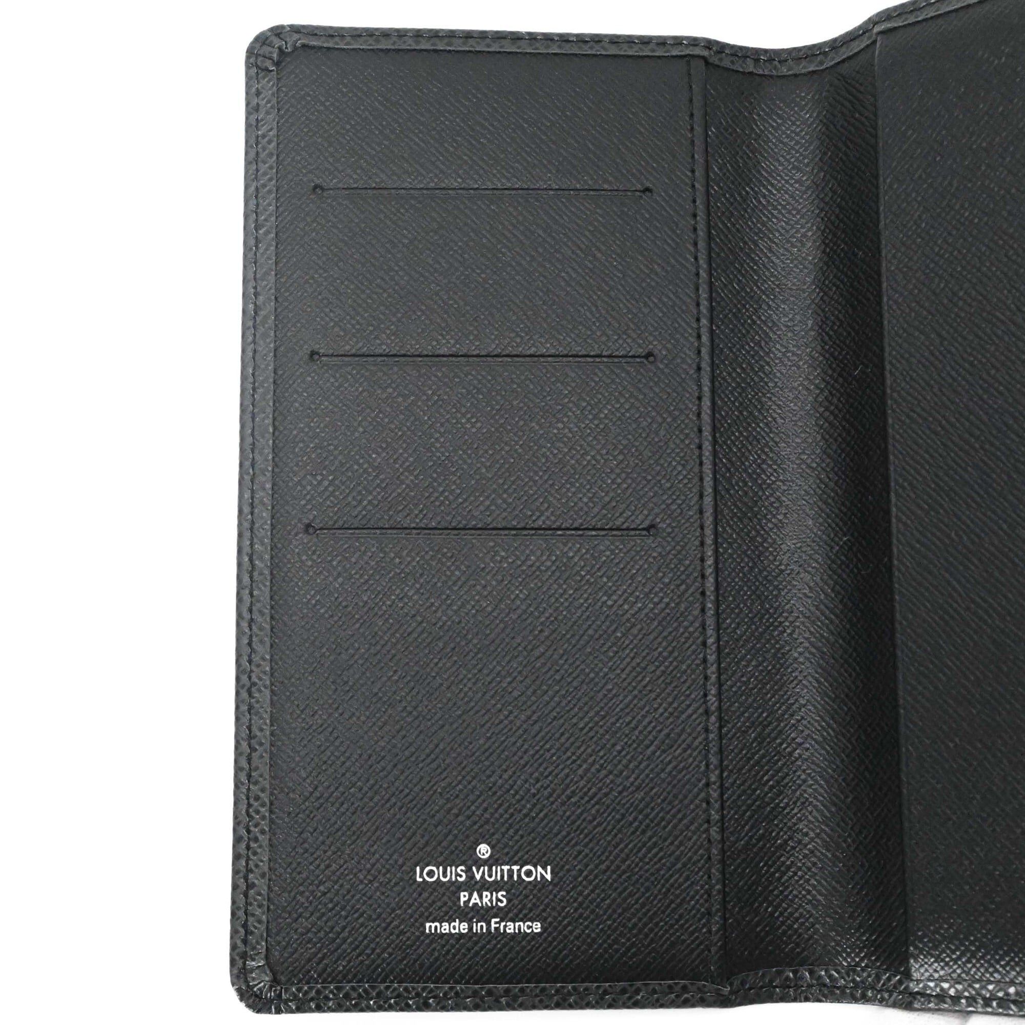 Louis Vuitton LOUIS VUITTON Taiga Agenda Pochette Leather Notebook Cover, Black R20425 Size ONE SIZE - 9 Thumbnail