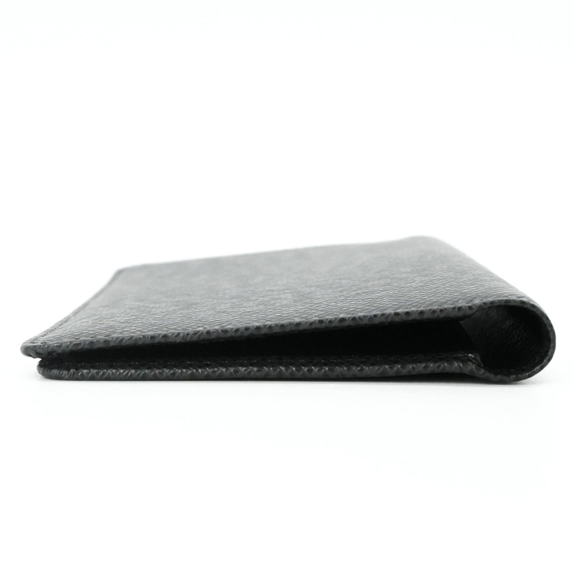 Louis Vuitton LOUIS VUITTON Taiga Agenda Pochette Leather Notebook Cover, Black R20425 Size ONE SIZE - 4 Thumbnail