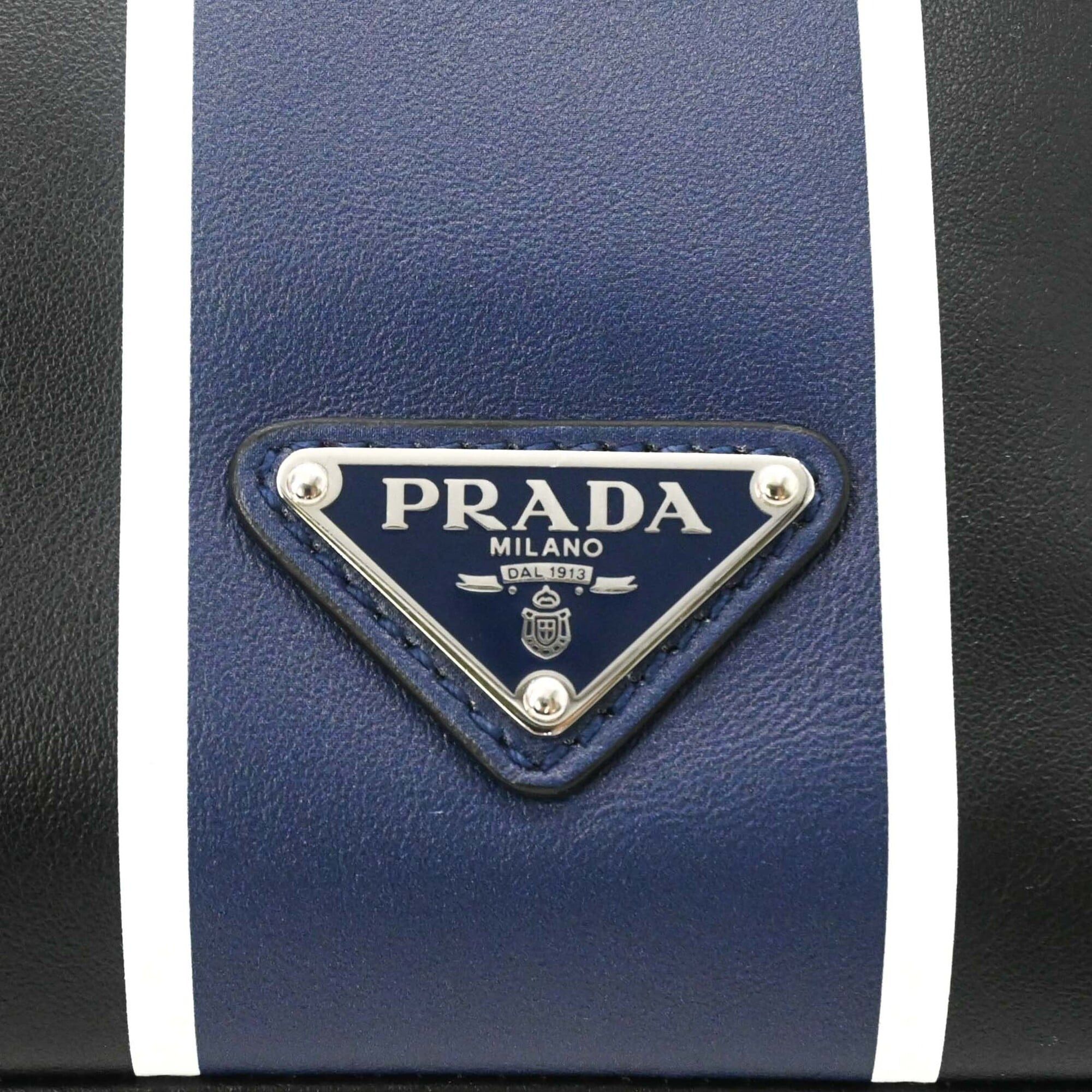 Prada Prada Shoulder Bag Leather Triangle Black Blue 2VH078 Size ONE SIZE - 7 Thumbnail