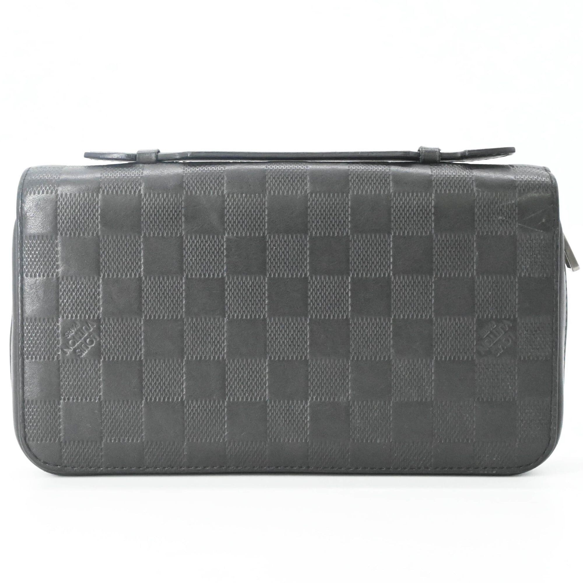 Louis Vuitton LOUIS VUITTON Damier Infini Zippy XL Round Organizer Long Wallet with Handle, Black N61254 Size ONE SIZE - 2 Thumbnail