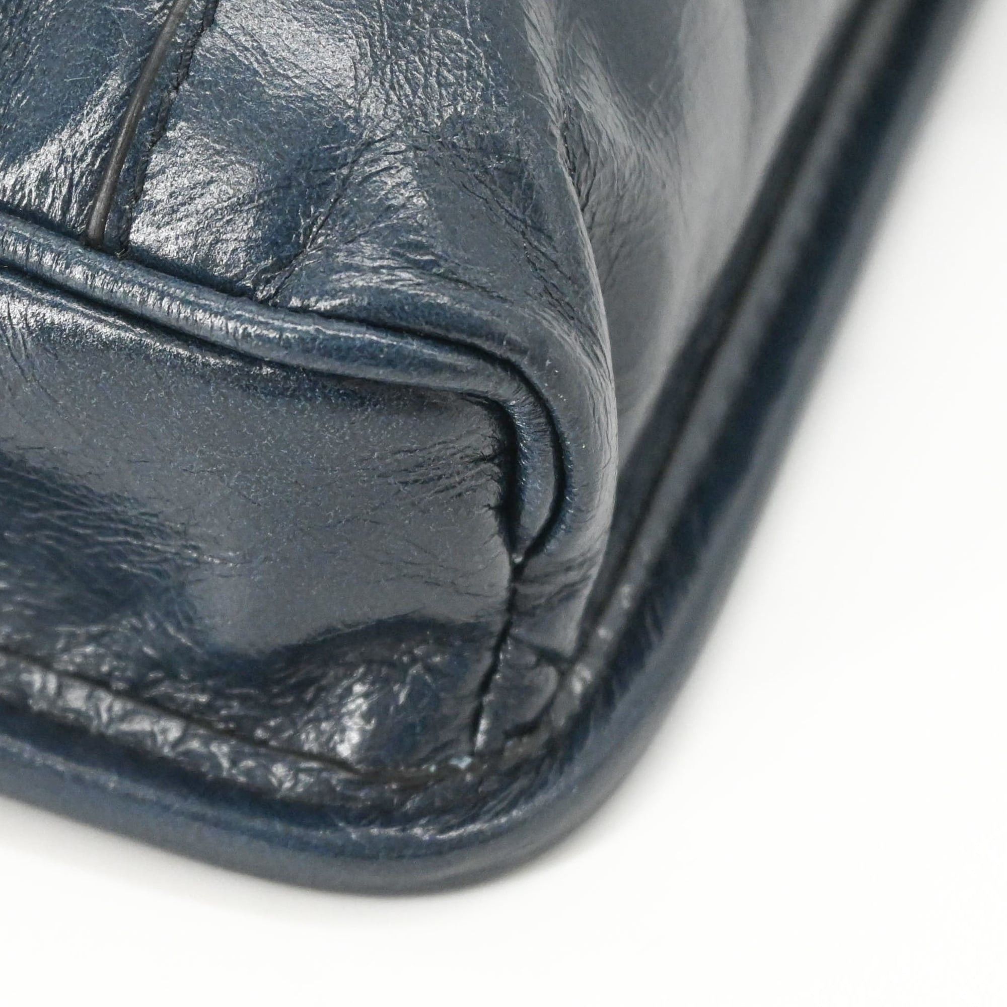 Prada PRADA Softlook Leather Shoulder Bag/Body Bag, Tessuto, Navy Size ONE SIZE - 10 Thumbnail