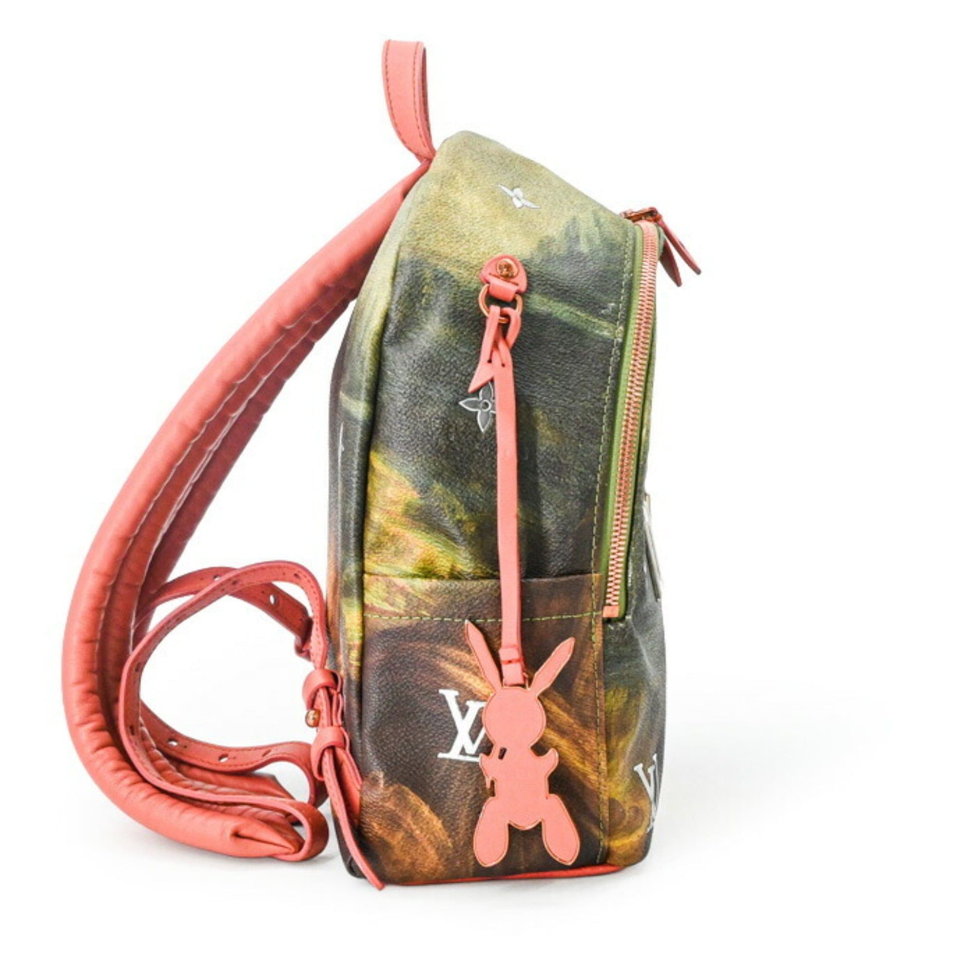 Louis Vuitton Louis Vuitton Mona Lisa Backpack Palm Springs Masters Collection Pink Green M43375 Size ONE SIZE - 3 Thumbnail