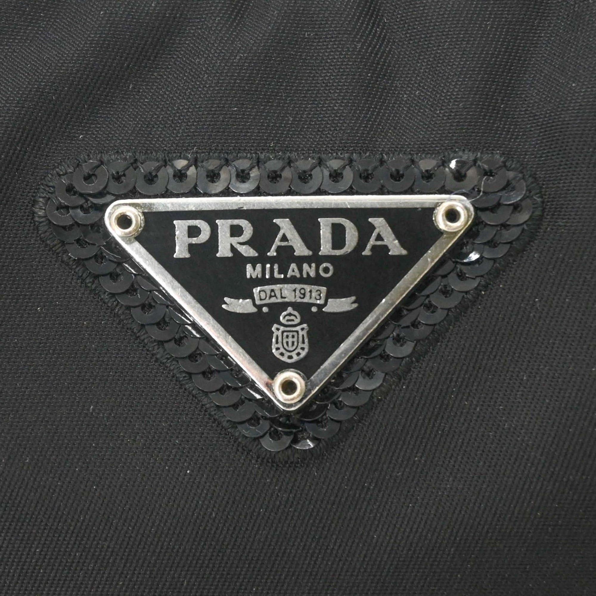 Prada PRADA Re-Nylon Re-Edition 2005 Sequin Handbag Shoulder Bag for Women, Black Size ONE SIZE - 7 Thumbnail