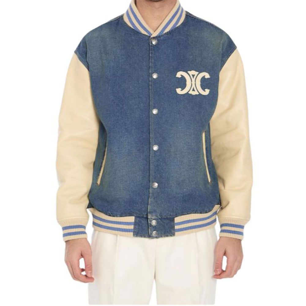 Celine Celine Triomphe Denim Bomber Jacket Size M Size US M / EU 48-50 / 2 - 9 Thumbnail