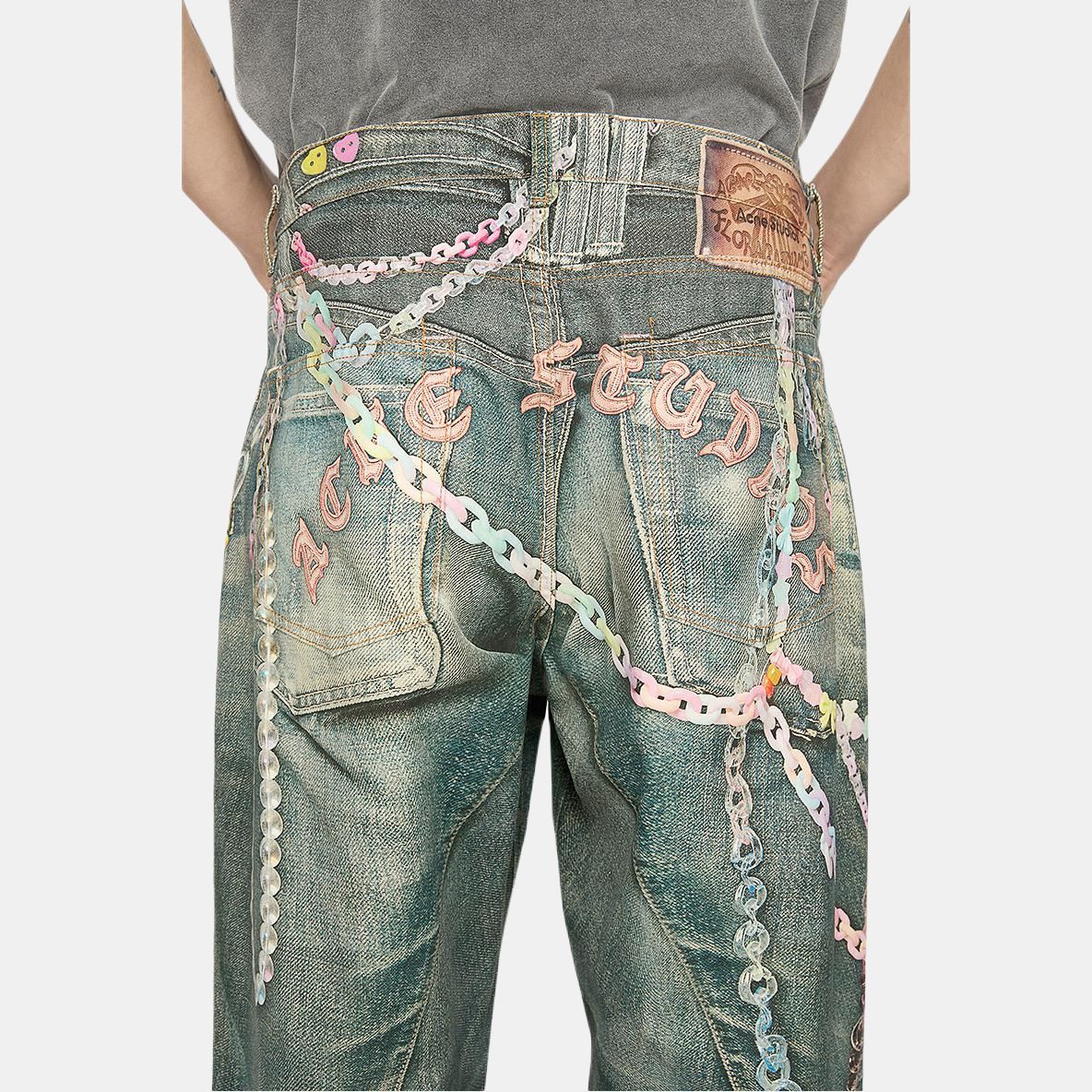 Acne Studios Acne Studios Chain Embellished Denim Jeans Size 30 Size US 30 / EU 46 - 7 Thumbnail