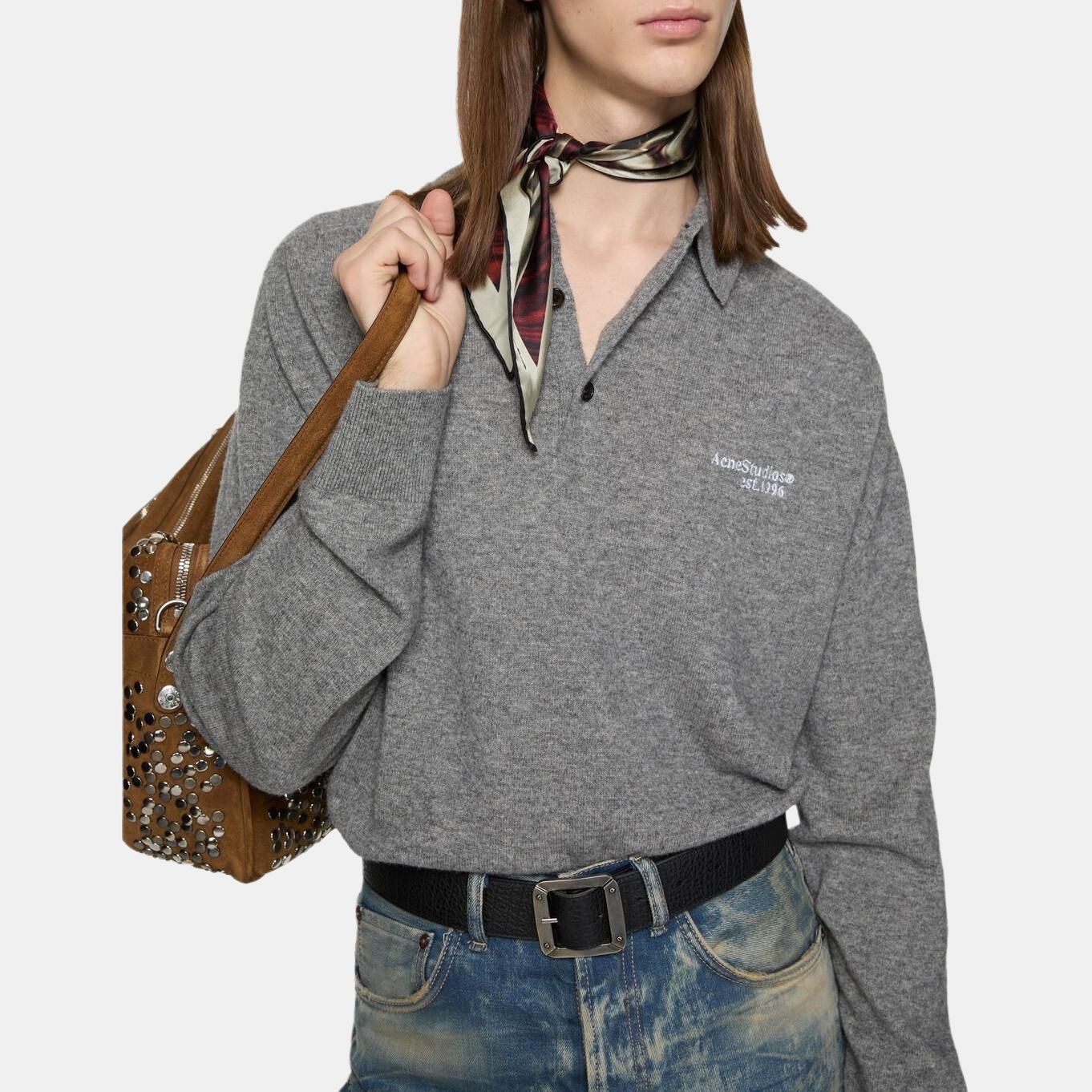 Acne Studios Acne Studios Embroidered Wool Polo Sweater Size S Size US S / EU 44-46 / 1 - 10 Thumbnail