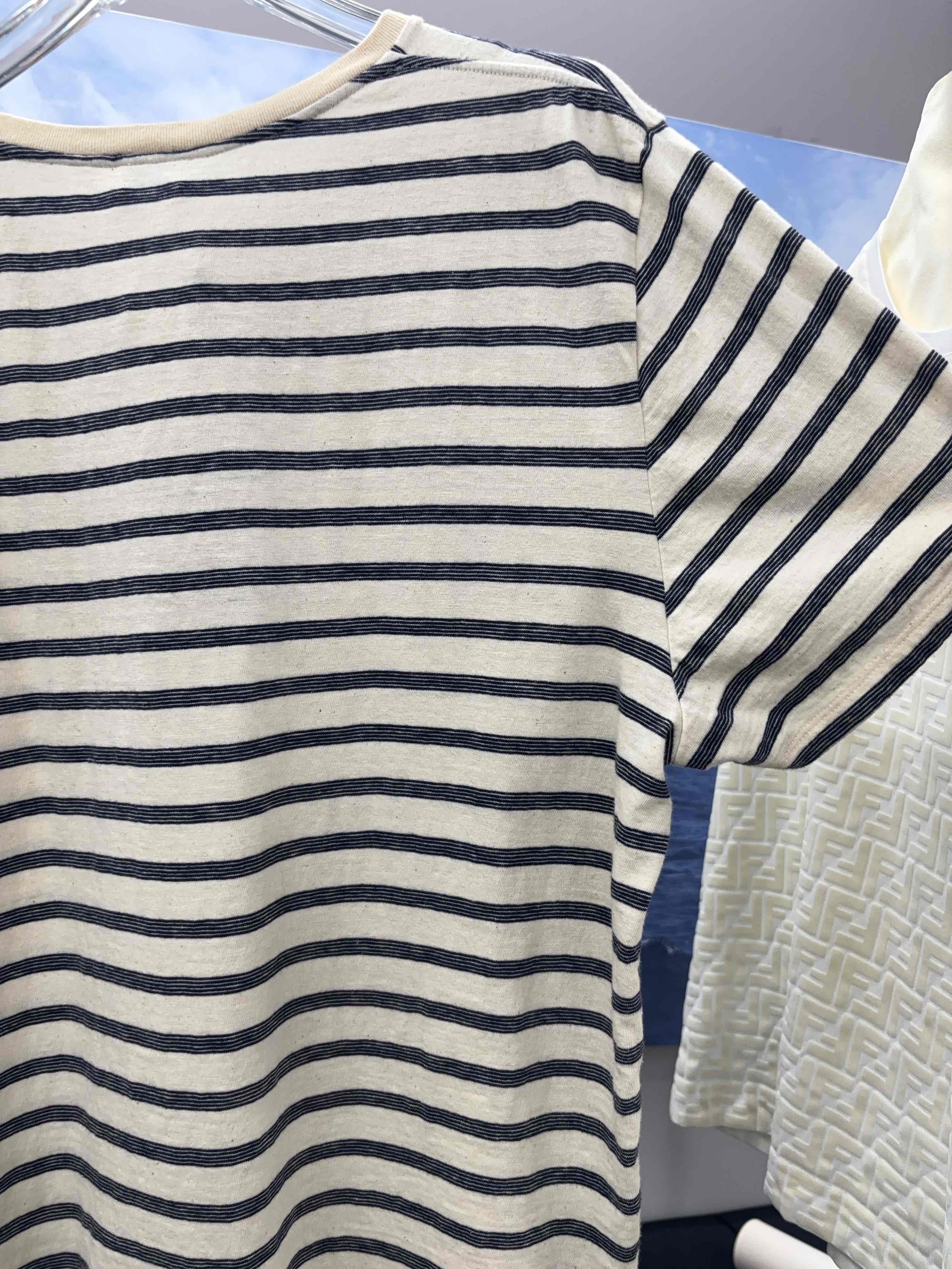 Saint Laurent Paris Saint Laurent Striped Embroidered Logo T-Shirt Size XXL Size US XXL / EU 58 / 5 - 10 Thumbnail