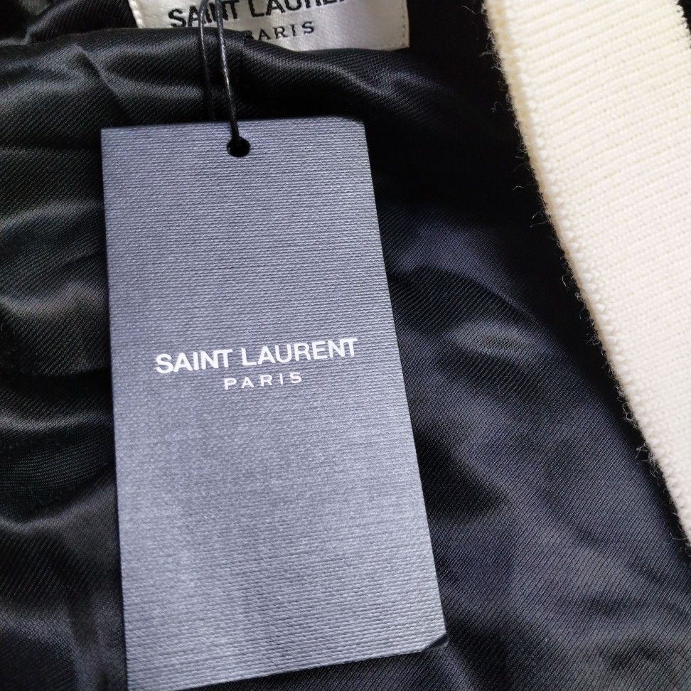 Saint Laurent Paris Saint Laurent Leather-Trim Bomber Jacket Size M Size US M / EU 48-50 / 2 - 5 Thumbnail