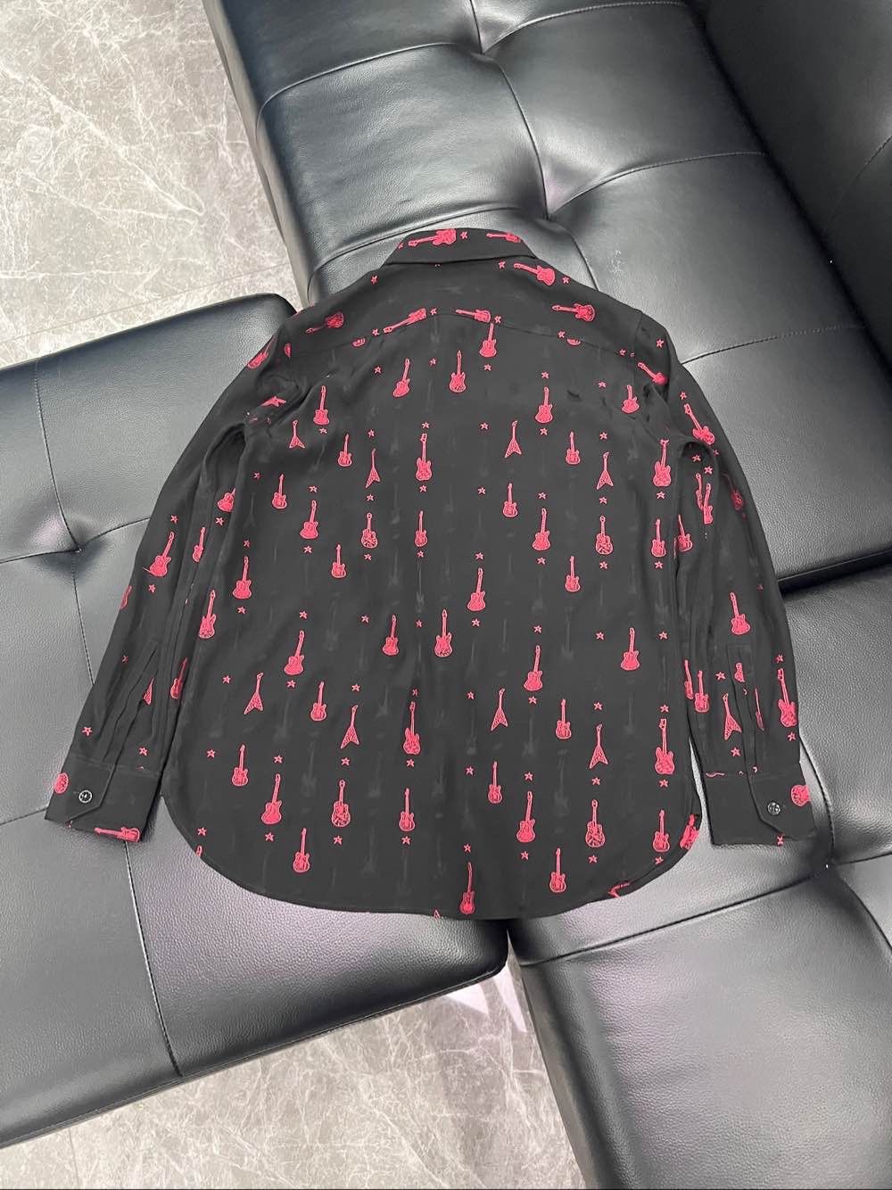Saint Laurent Paris Saint Laurent Guitar Pattern Button Up Shirt Size XS Size US XS / EU 42 / 0 - 2 Thumbnail