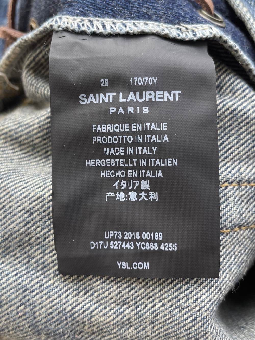 Saint Laurent Paris Saint Laurent Leather Laced Denim Shorts Size 29 Size 29" - 4 Thumbnail