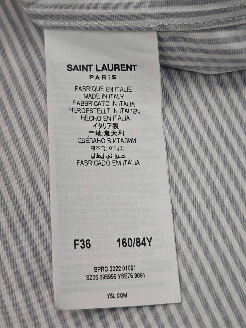 Saint Laurent Paris Saint Laurent Striped Button Up Shirt Size 36 Size XS / US 0-2 / IT 36-38 - 4 Thumbnail