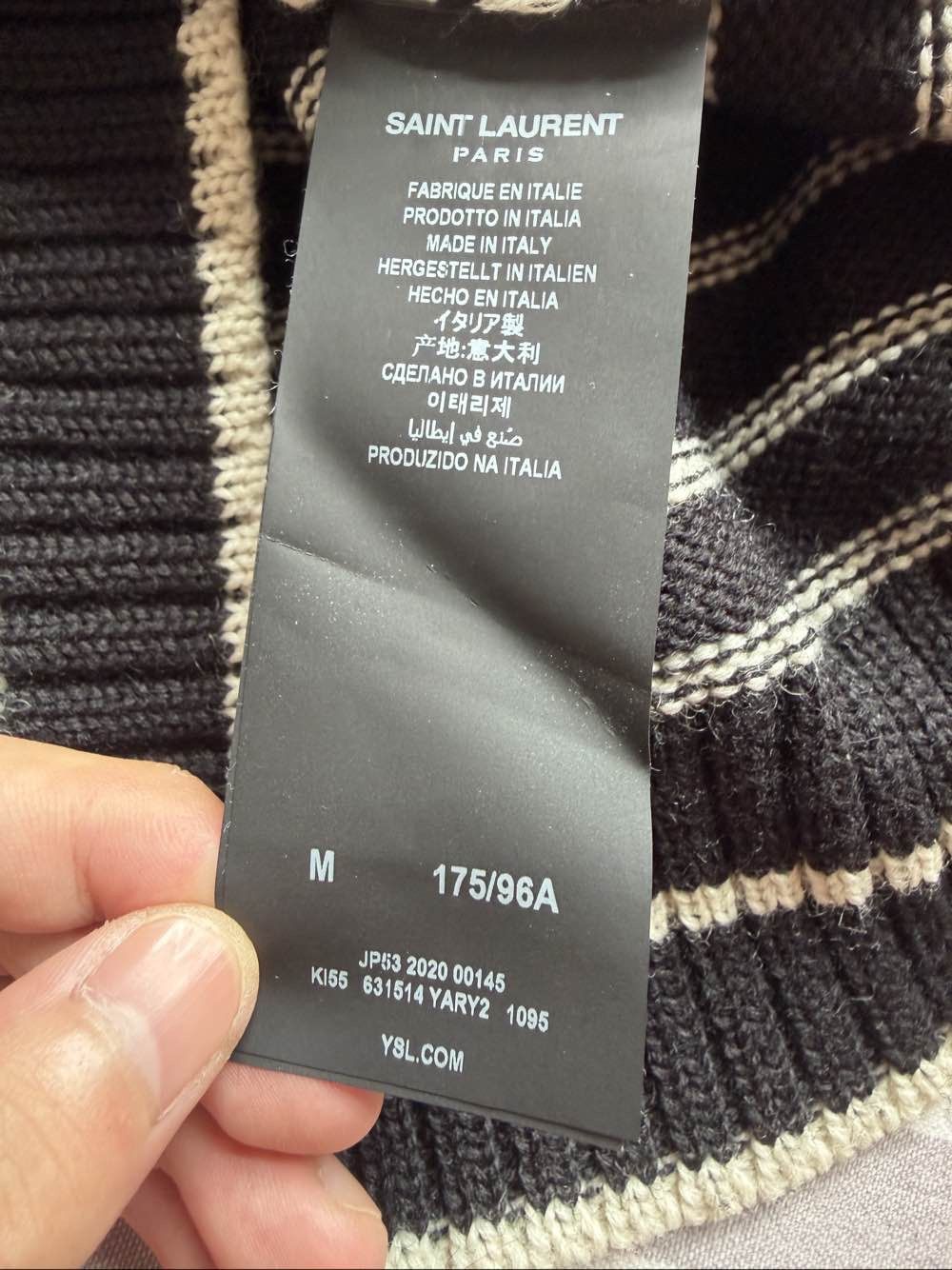 Saint Laurent Paris Saint Laurent Striped Wool Sweater Size M Size US M / EU 48-50 / 2 - 4 Thumbnail