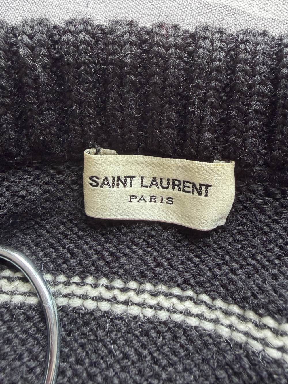 Saint Laurent Paris Saint Laurent Striped Wool Sweater Size M Size US M / EU 48-50 / 2 - 3 Thumbnail