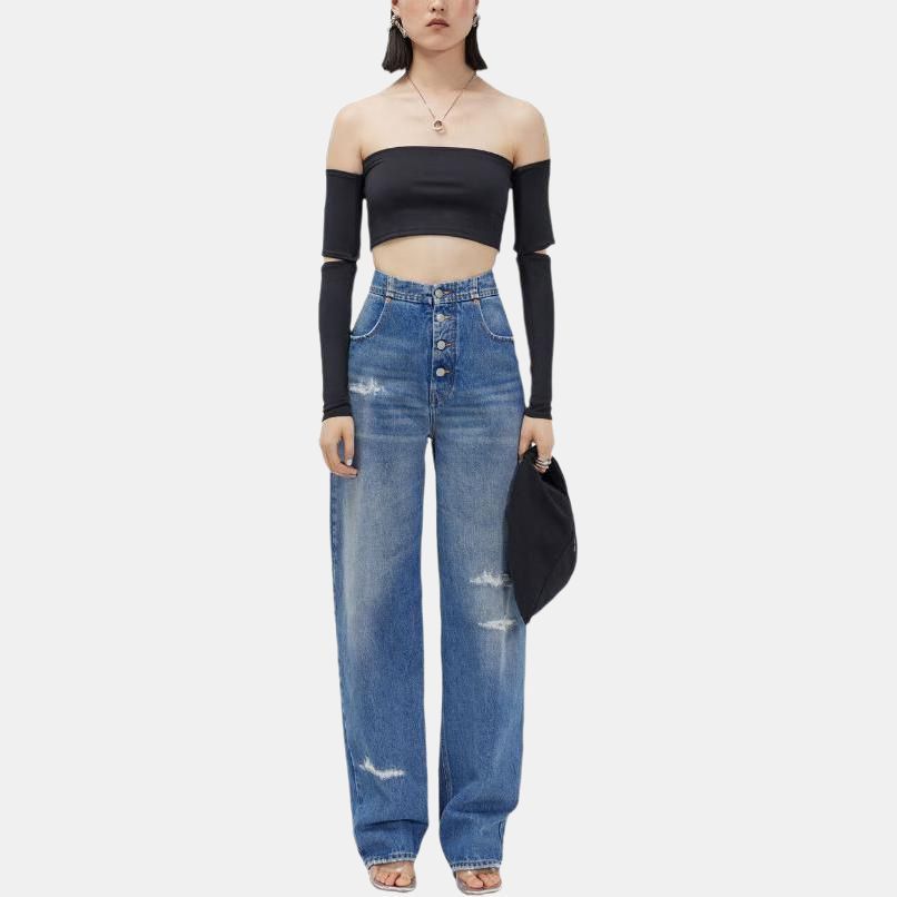 MM6 MM6 Maison Margiela Distressed Wash Jeans Size 26 Size 26" / US 2 / IT 38 - 8 Thumbnail