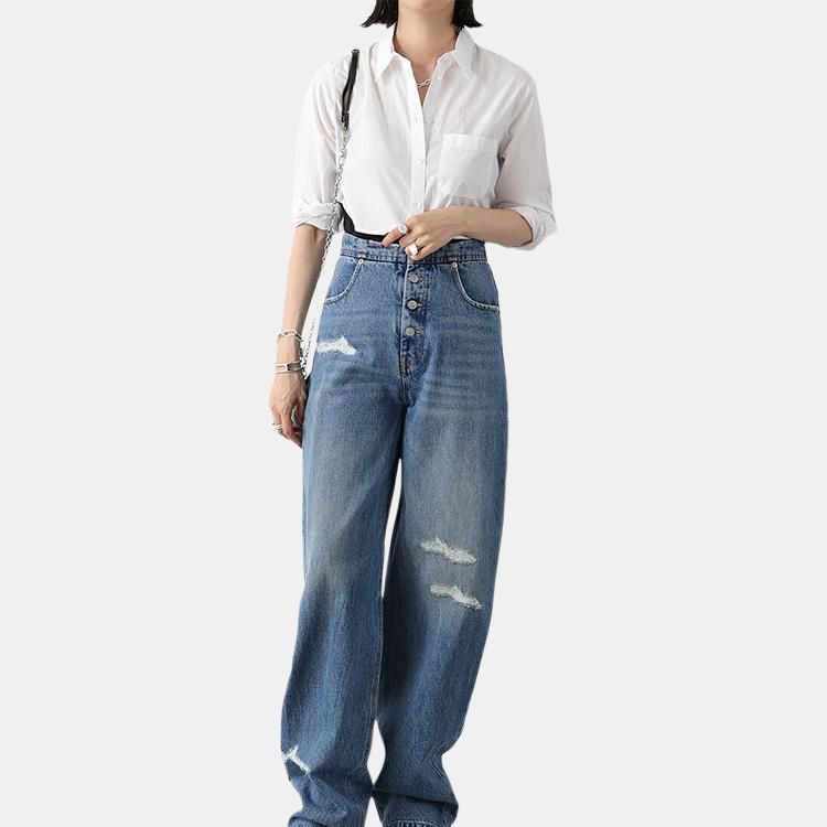 MM6 MM6 Maison Margiela Distressed Wash Jeans Size 26 Size 26" / US 2 / IT 38 - 5 Thumbnail