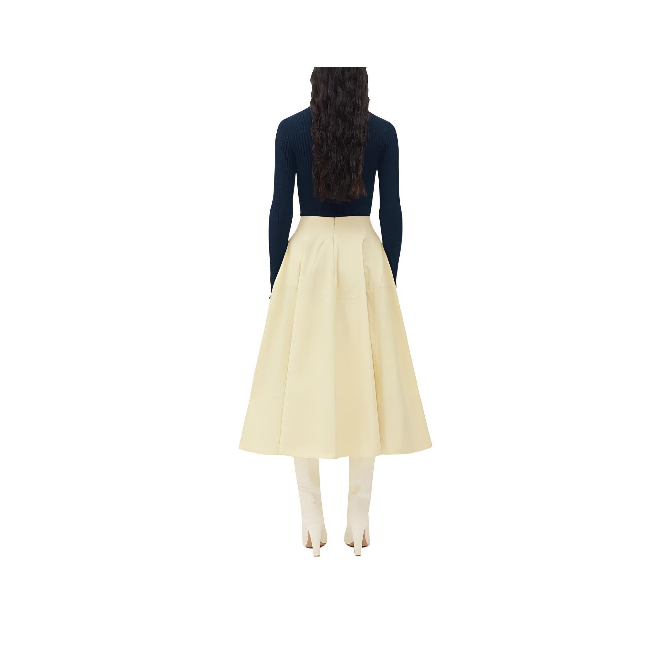 Bottega Veneta Bottega Veneta Yellow Cotton Midi Skirt Size 38 Size 26" / US 2 / IT 38 - 10 Thumbnail