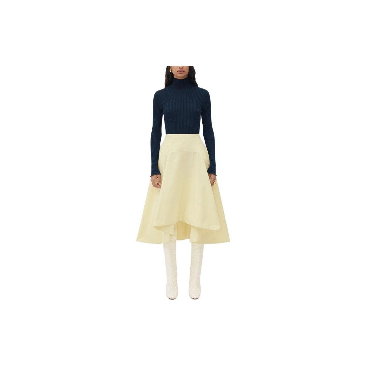 Bottega Veneta Bottega Veneta Yellow Cotton Midi Skirt Size 38 Size 26" / US 2 / IT 38 - 9 Thumbnail