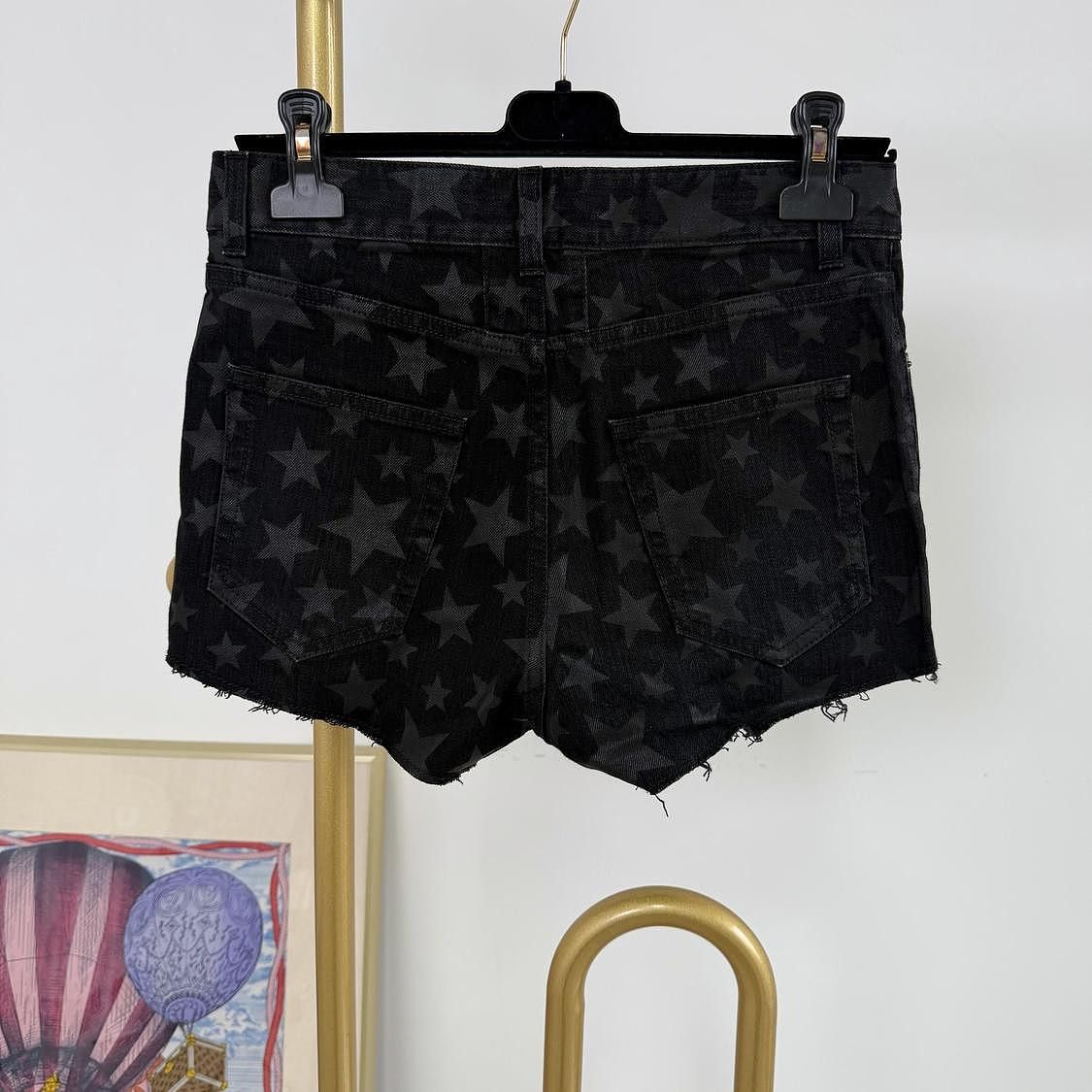 Saint Laurent Paris Saint Laurent Star Print Shorts Size 27 Size 27" / US 4 / IT 40 - 2 Thumbnail