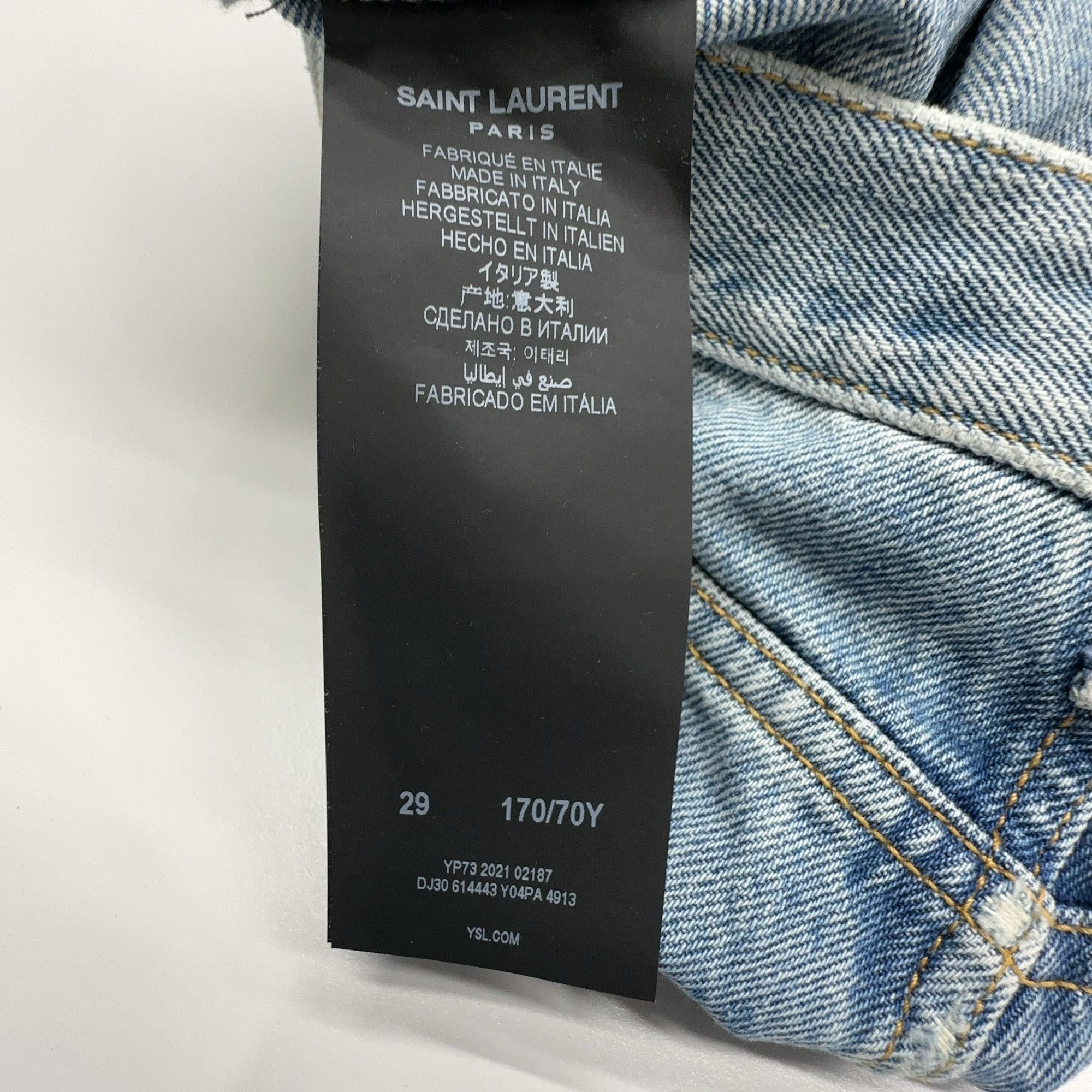 Saint Laurent Paris Saint Laurent Blue Denim Jeans Size 29 Size 29" - 3 Thumbnail