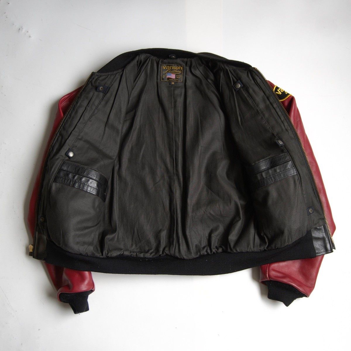 Vintage VANSON All-leather varsity jacket Black Size 38 Size US XL / EU 56 / 4 - 3 Thumbnail
