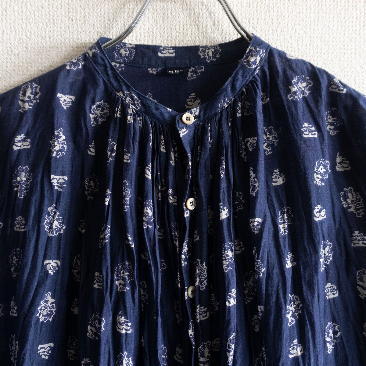 Vintage 45R Feather Khadi Silk Blouse Size US XXL / EU 58 / 5 - 2 Thumbnail