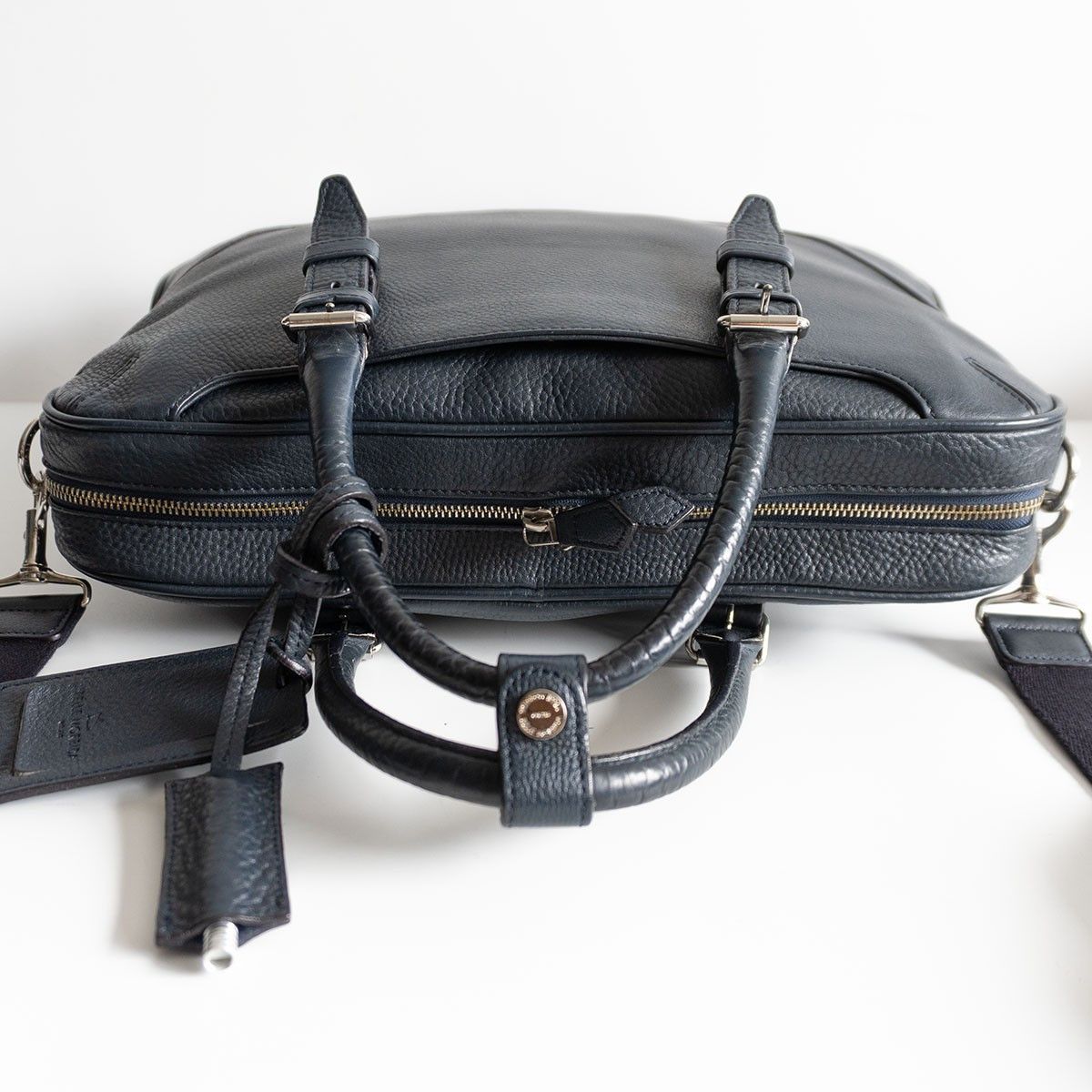 Vintage PELLE MORBIDA 2-way brief bag Blue Size ONE SIZE - 5 Thumbnail