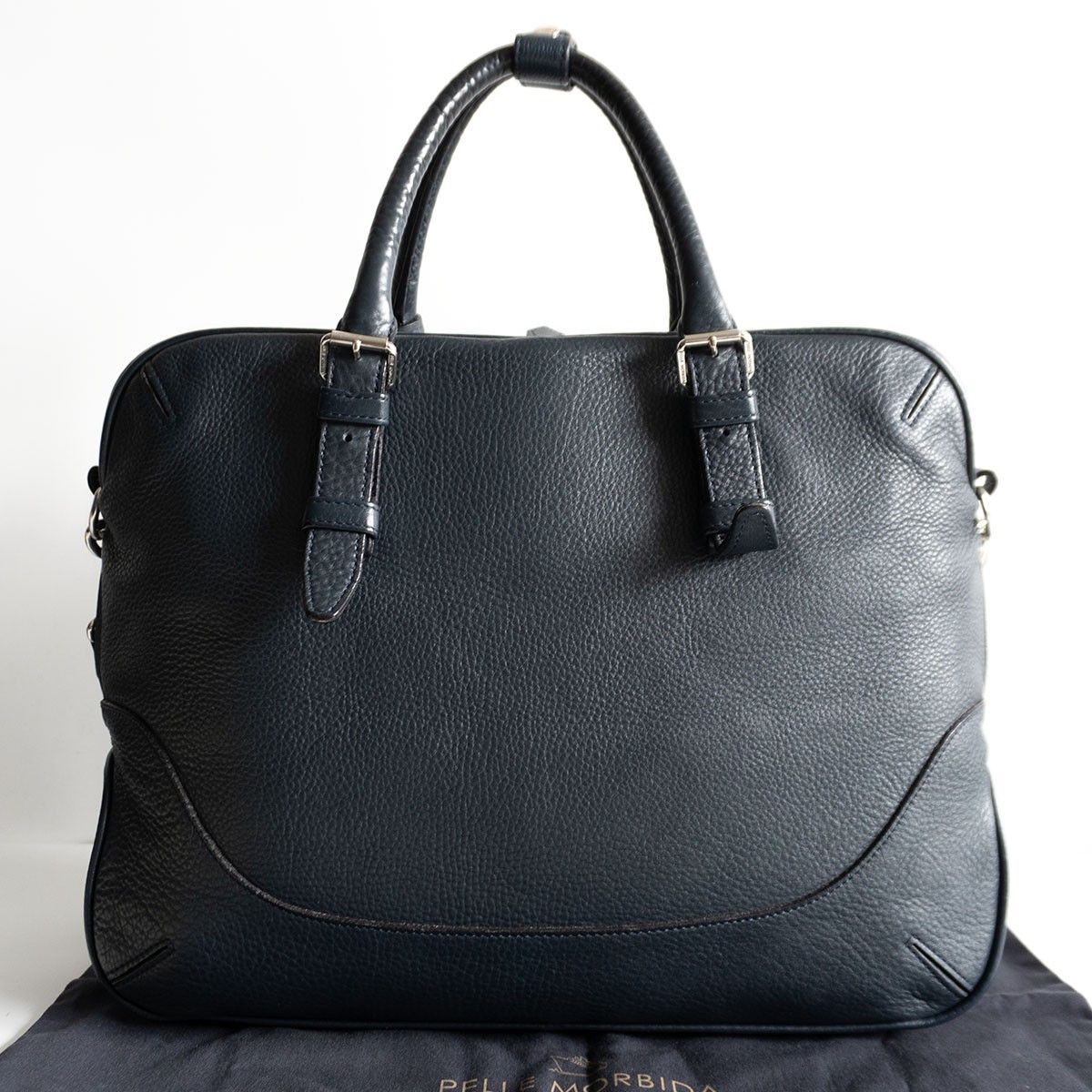 Vintage PELLE MORBIDA 2-way brief bag Blue Size ONE SIZE - 2 Thumbnail