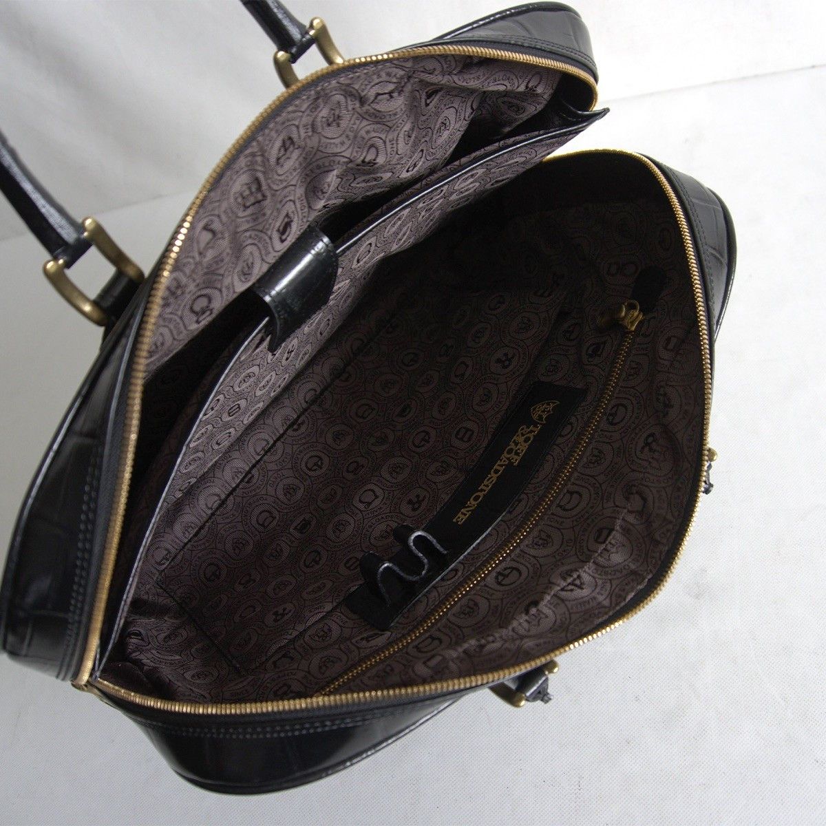 Vintage TOFF&LOADSTONE Embossed Croco Briefcase Bag Black Size ONE SIZE - 7 Thumbnail