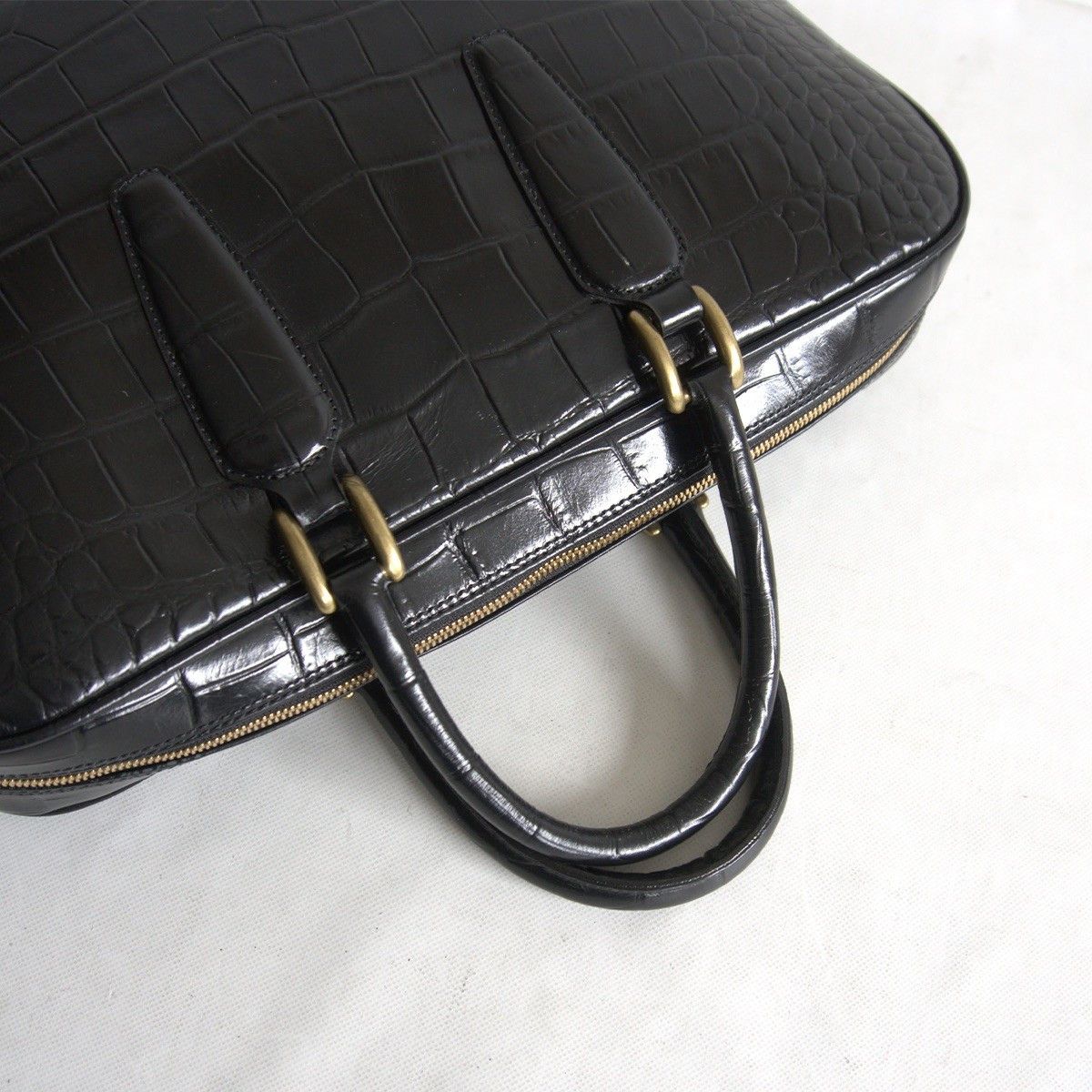 Vintage TOFF&LOADSTONE Embossed Croco Briefcase Bag Black Size ONE SIZE - 3 Thumbnail