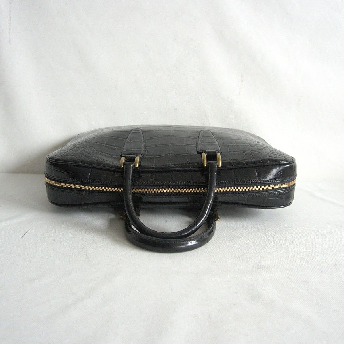 Vintage TOFF&LOADSTONE Embossed Croco Briefcase Bag Black Size ONE SIZE - 4 Thumbnail