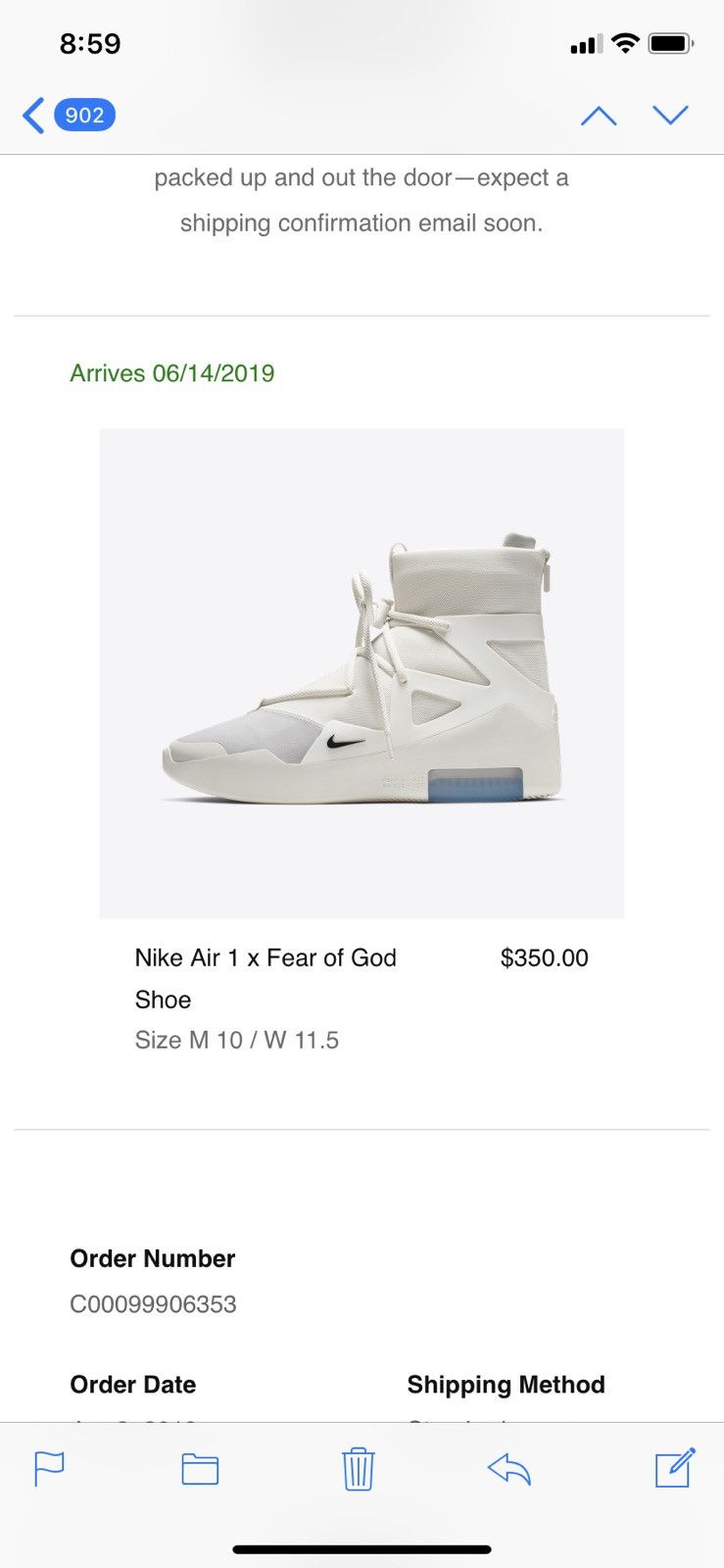 Fear of God × Nike Nike Fear of God Sail Size US 10 / EU 43 - 5 Thumbnail
