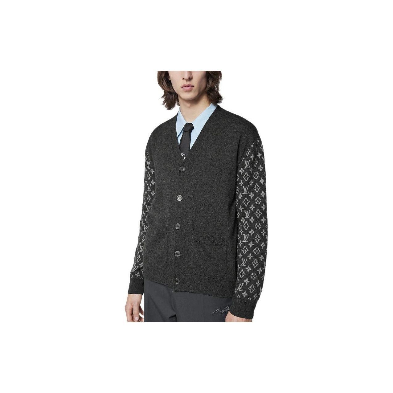 Louis Vuitton Monogram Sleeve Cardigan in Gray Size US XL / EU 56 / 4 - 8 Thumbnail