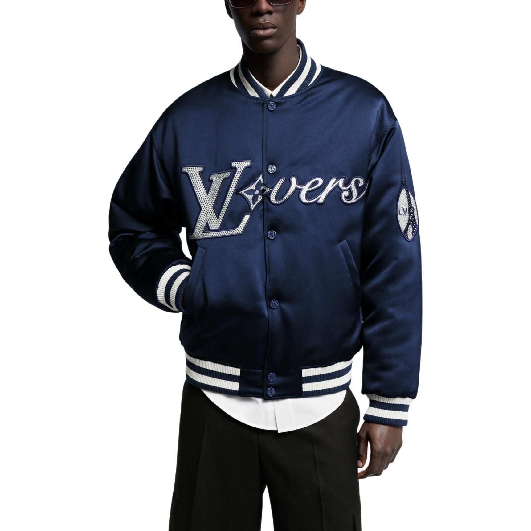 Louis Vuitton Embroidered Varsity Jacket in Blue Size US M / EU 48-50 / 2 - 6 Thumbnail