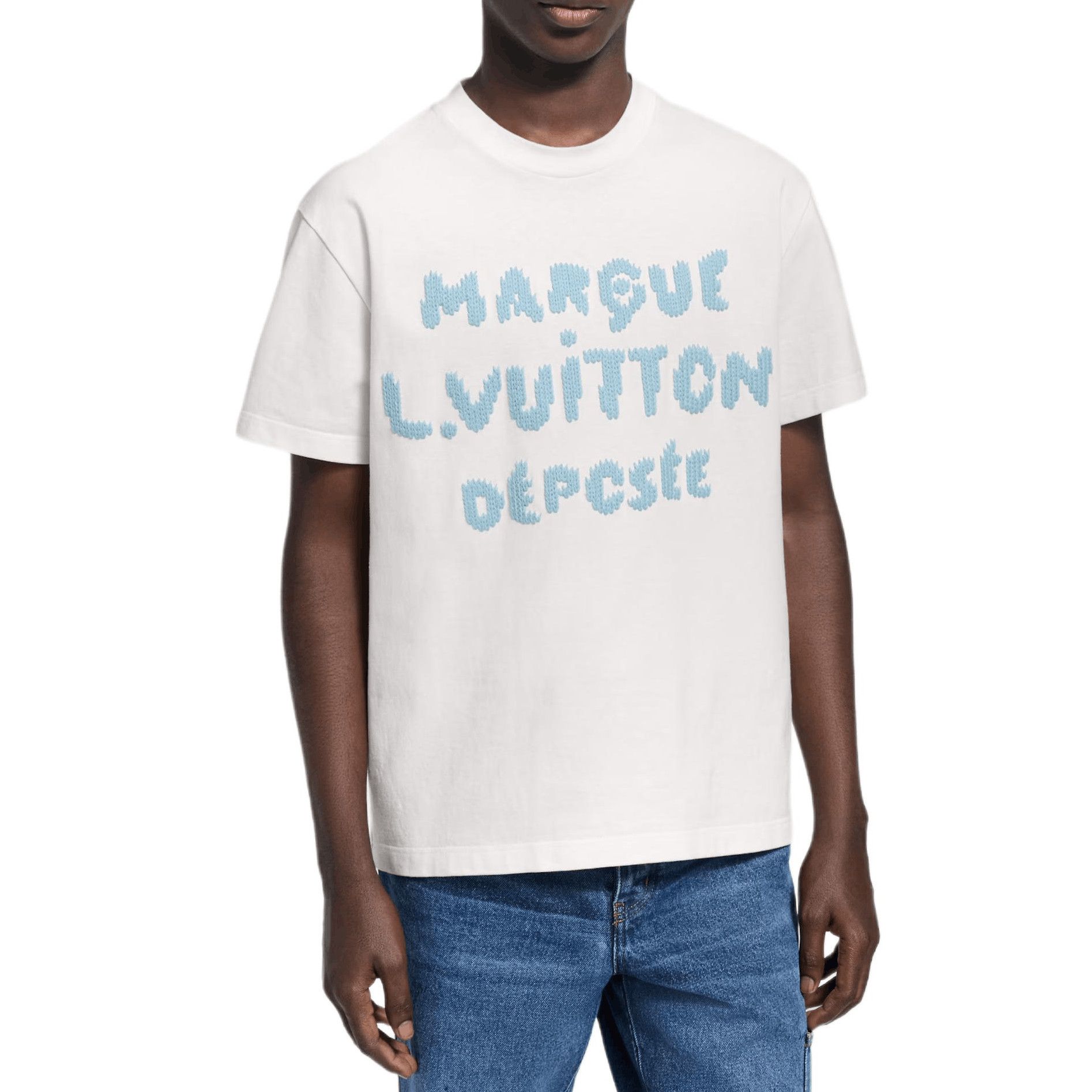 Louis Vuitton Embroidered Logo White T-Shirt in Size XL Size US XL / EU 56 / 4 - 5 Thumbnail