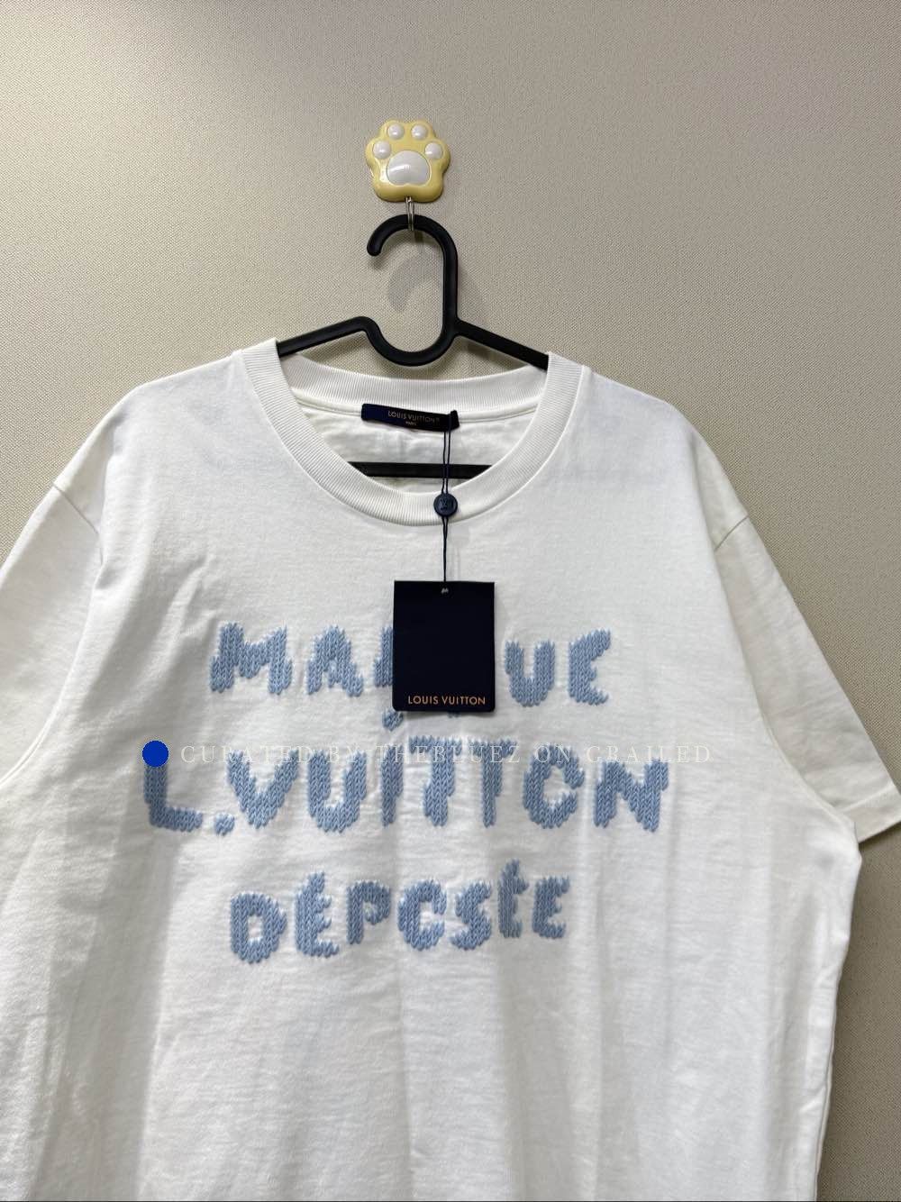 Louis Vuitton Embroidered Logo White T-Shirt in Size XL Size US XL / EU 56 / 4 - 3 Thumbnail