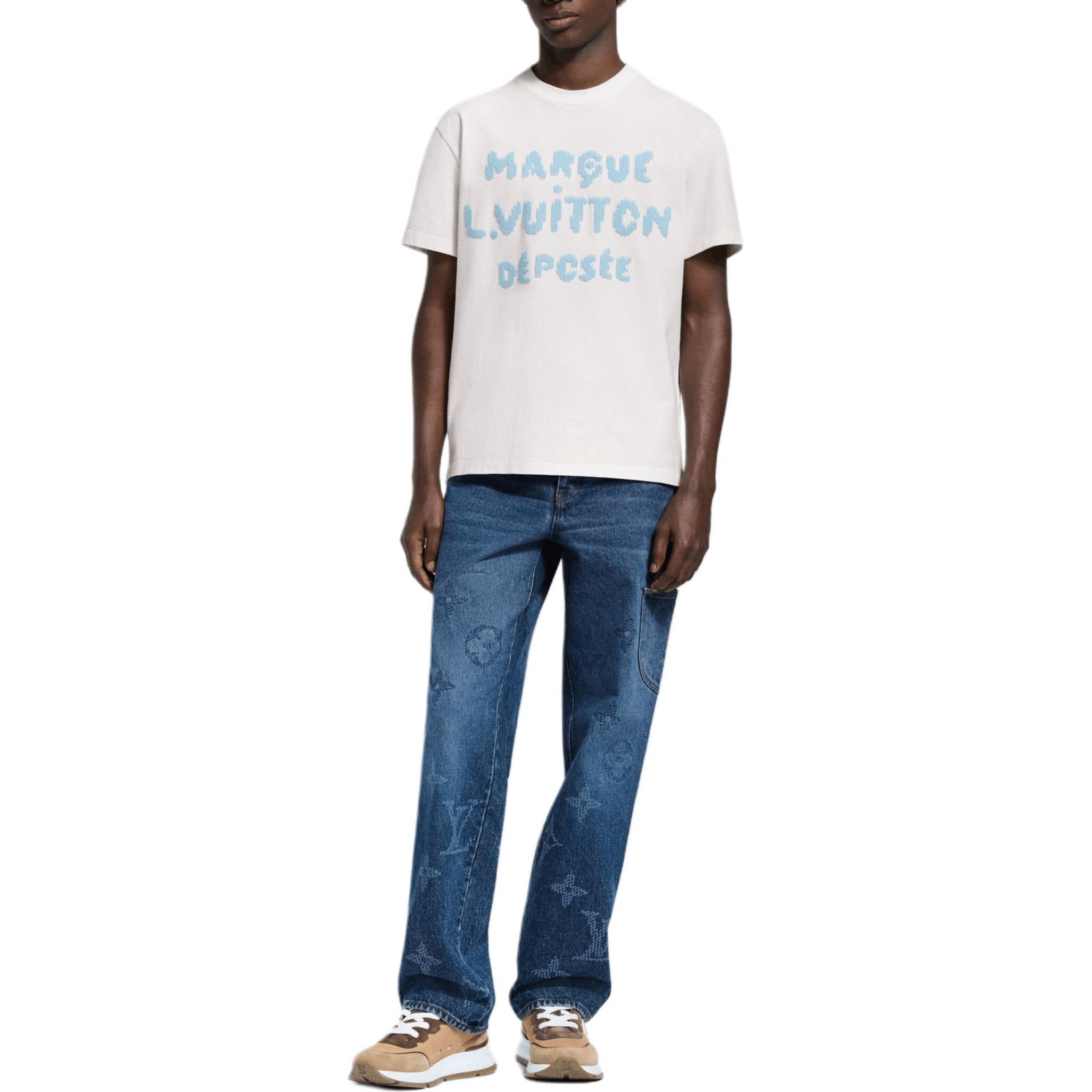 Louis Vuitton Embroidered Logo White T-Shirt in Size XL Size US XL / EU 56 / 4 - 6 Thumbnail