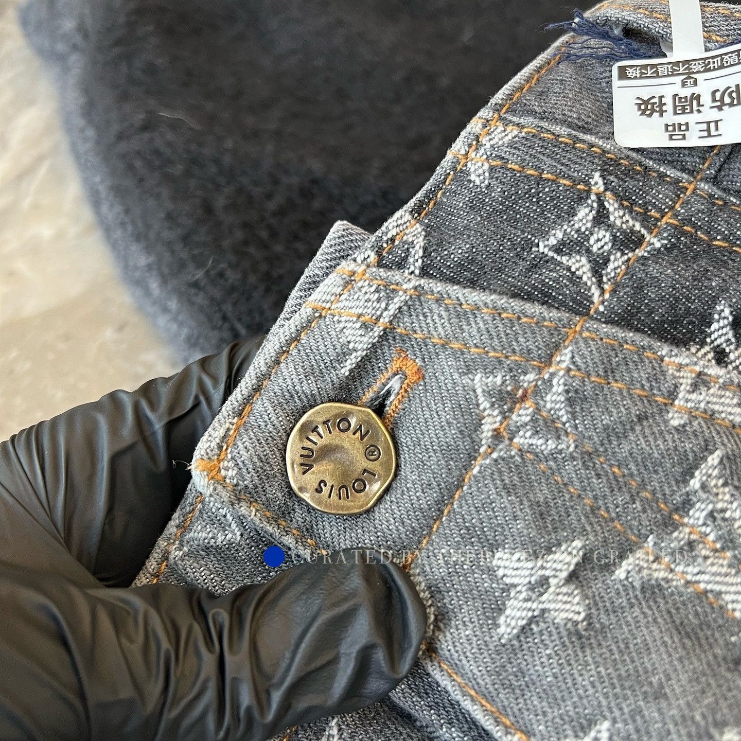 Louis Vuitton Black Monogram Denim Jeans in Size 32 Size US 32 / EU 48 - 6 Thumbnail