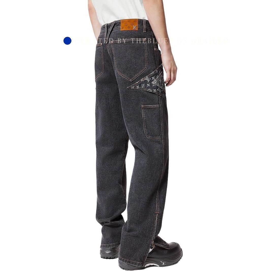 Louis Vuitton Black Monogram Denim Jeans in Size 32 Size US 32 / EU 48 - 12 Thumbnail