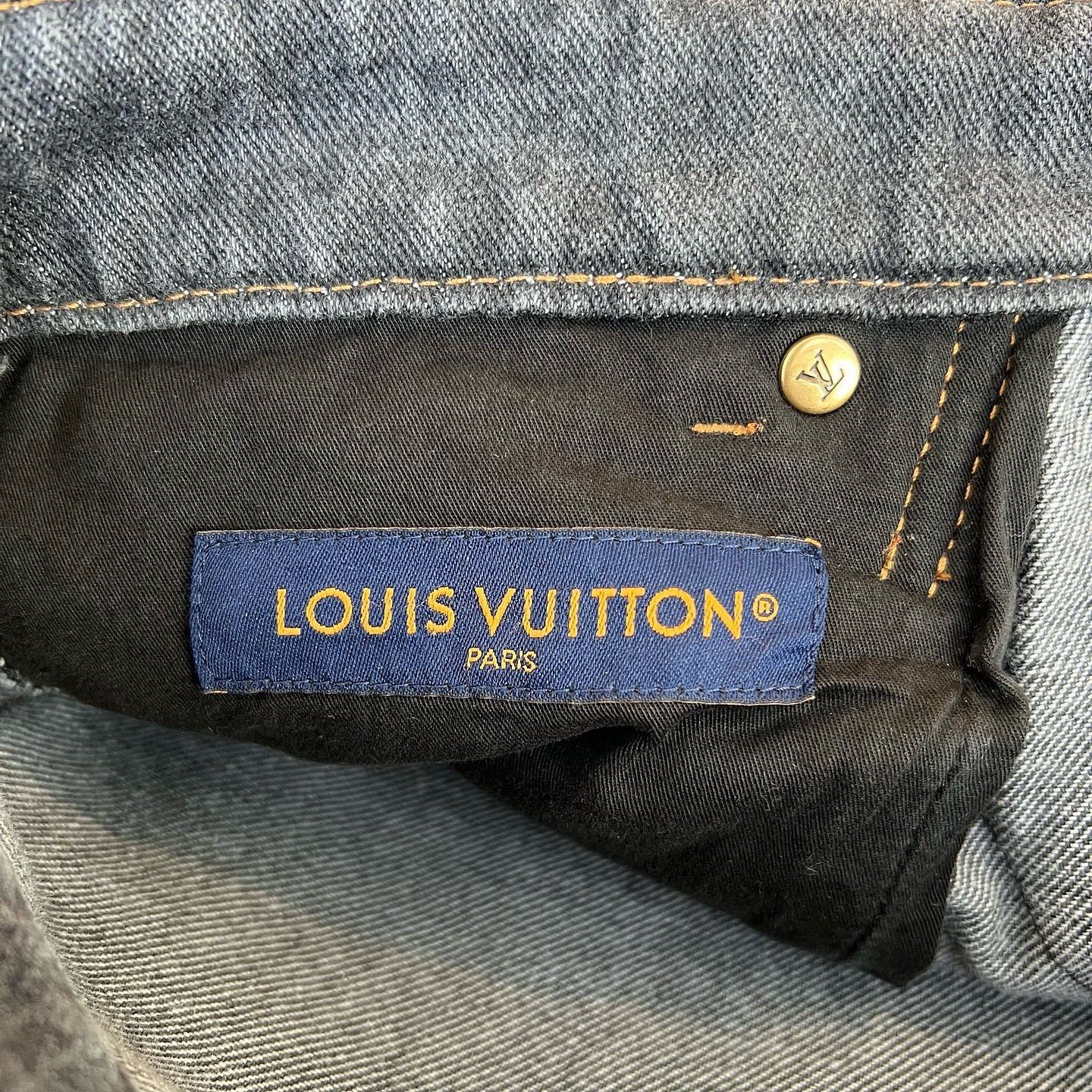 Louis Vuitton Black Monogram Denim Jeans in Size 32 Size US 32 / EU 48 - 3 Thumbnail