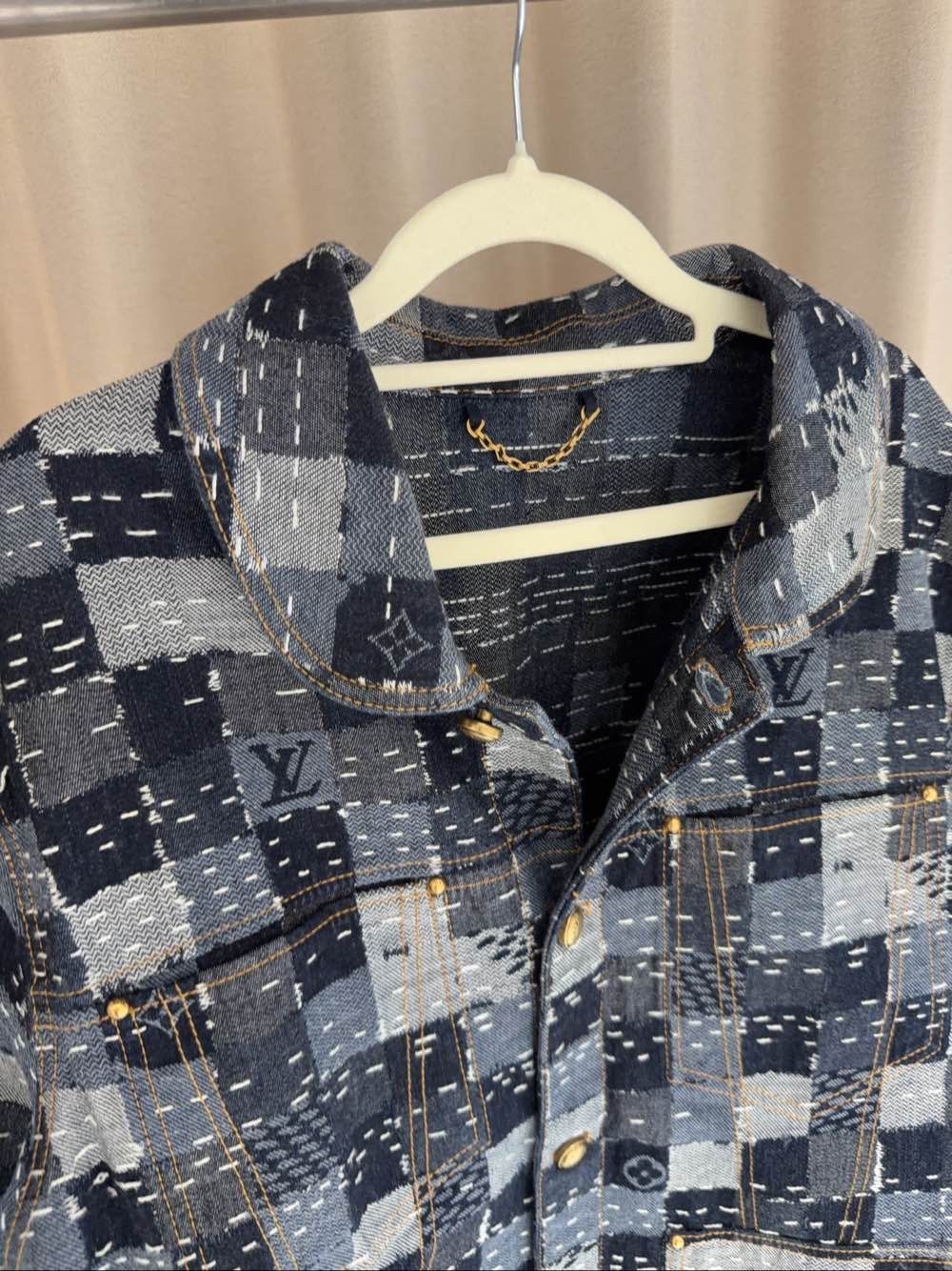 Louis Vuitton Sashiko Damier Jacket in Blue, Size M Size US M / EU 48-50 / 2 - 5 Thumbnail