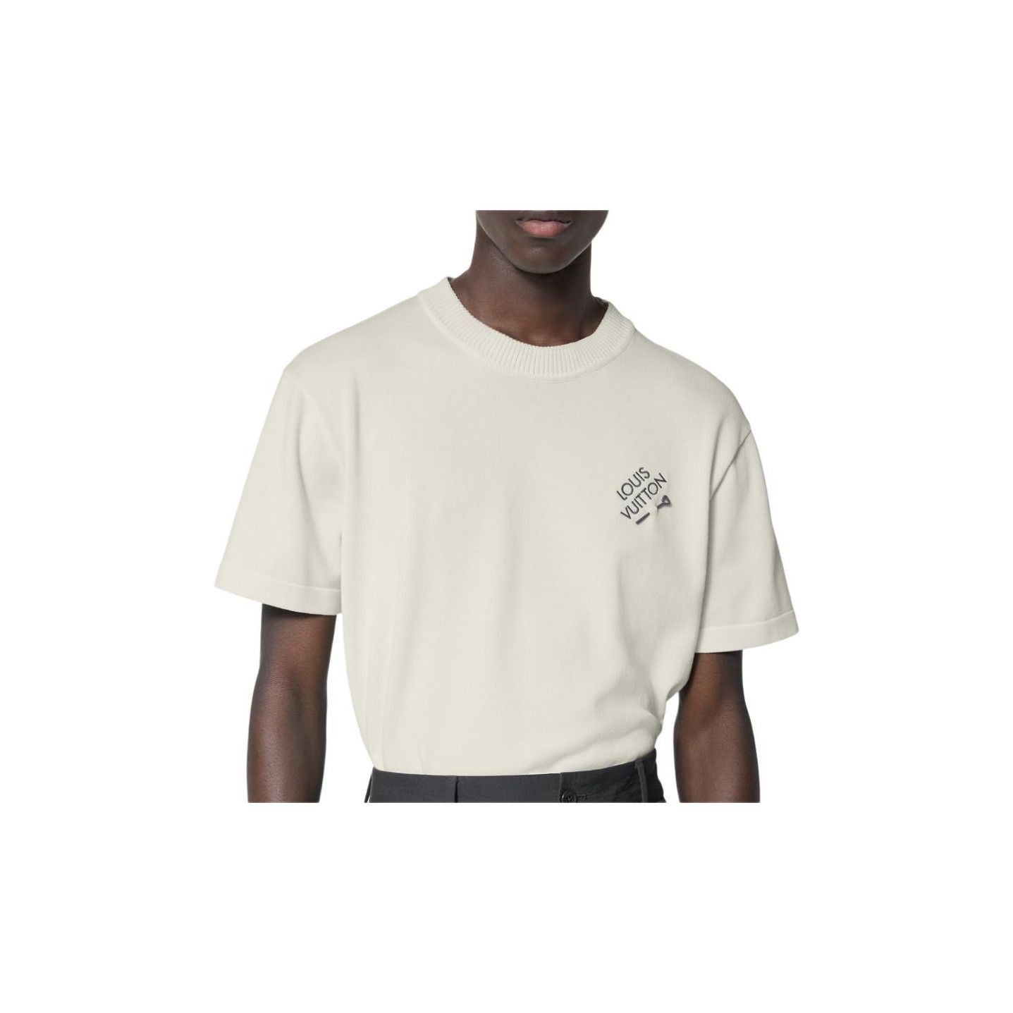 Louis Vuitton Logo Embroidered T-Shirt in White Size US S / EU 44-46 / 1 - 7 Thumbnail