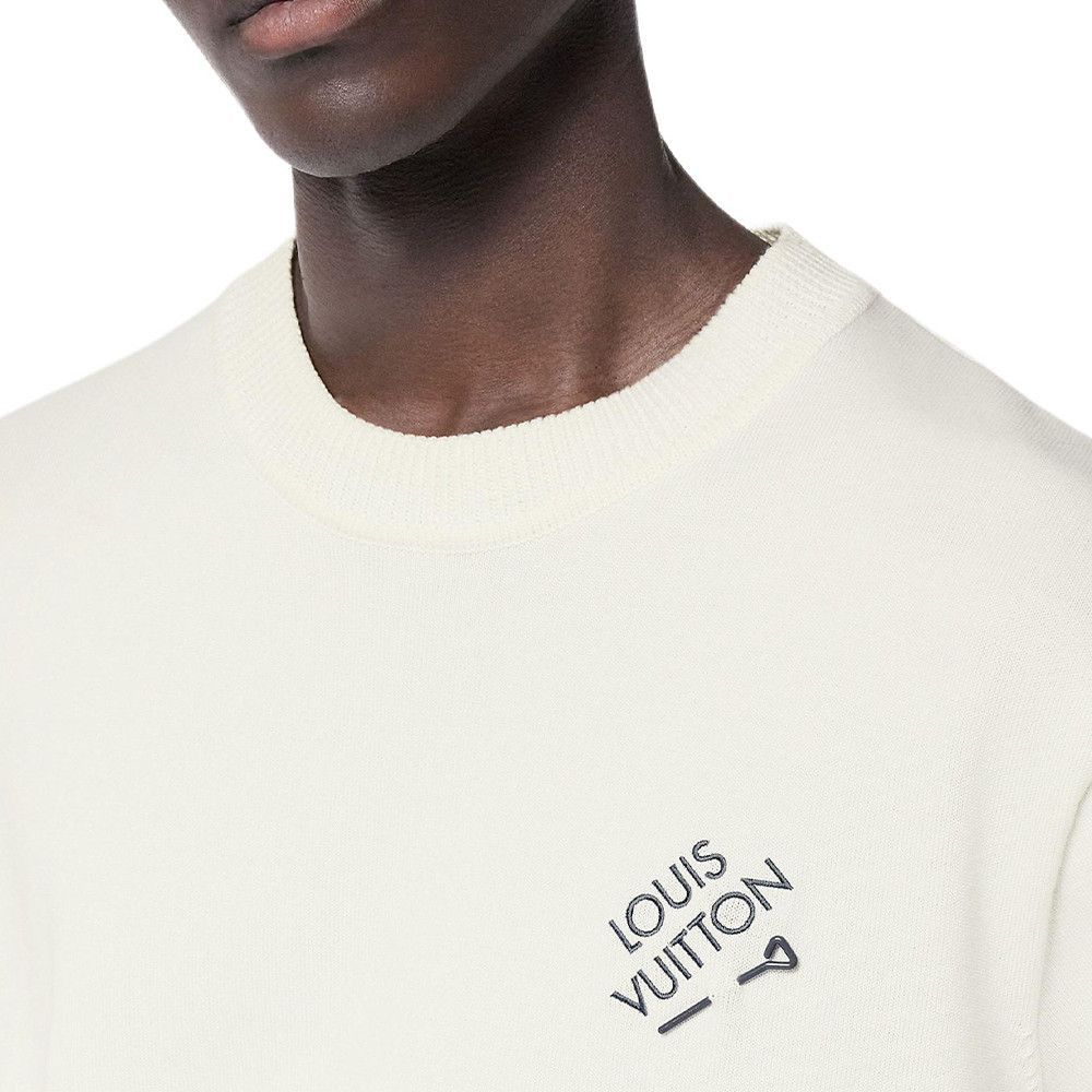 Louis Vuitton Logo Embroidered T-Shirt in White Size US S / EU 44-46 / 1 - 8 Thumbnail