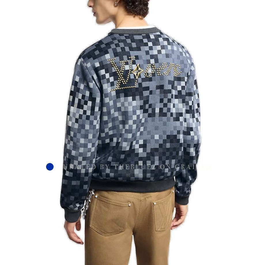 Louis Vuitton Checkered Knit Sweater in Blue Size US XL / EU 56 / 4 - 6 Thumbnail