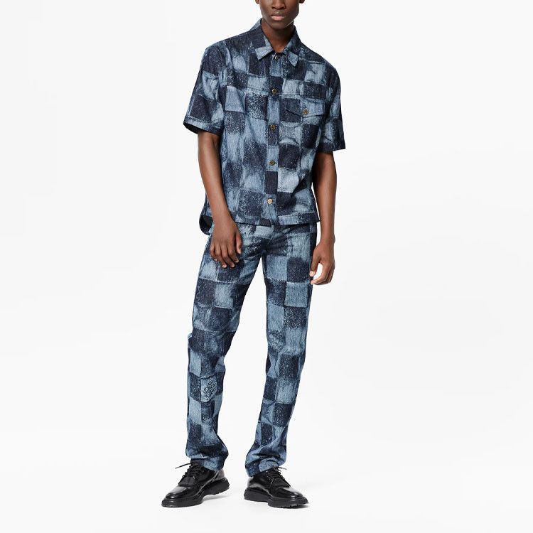 Louis Vuitton Colorful Print Denim Shirt in Blue Size US S / EU 44-46 / 1 - 6 Thumbnail